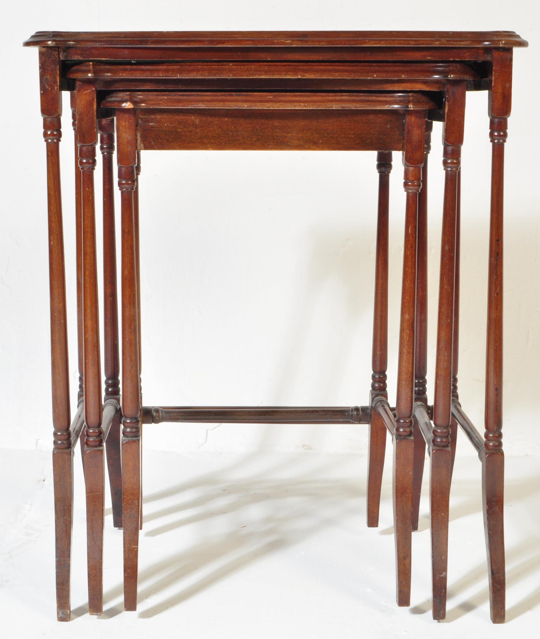 EARLY 20TH CENTURY EDWARDIAN MAHOGANY NEST OF TABLES - Image 3 of 5