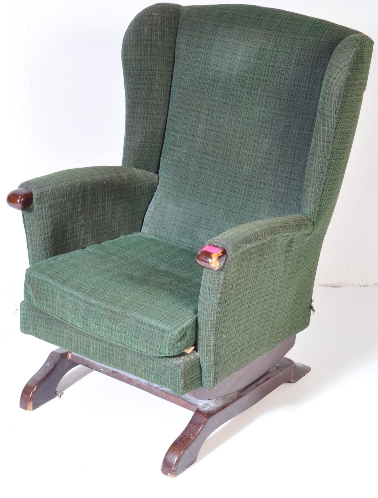 RETRO VINTAGE MID 20TH CENTURY WINGBACK ROCKING CHAIR - Image 2 of 4