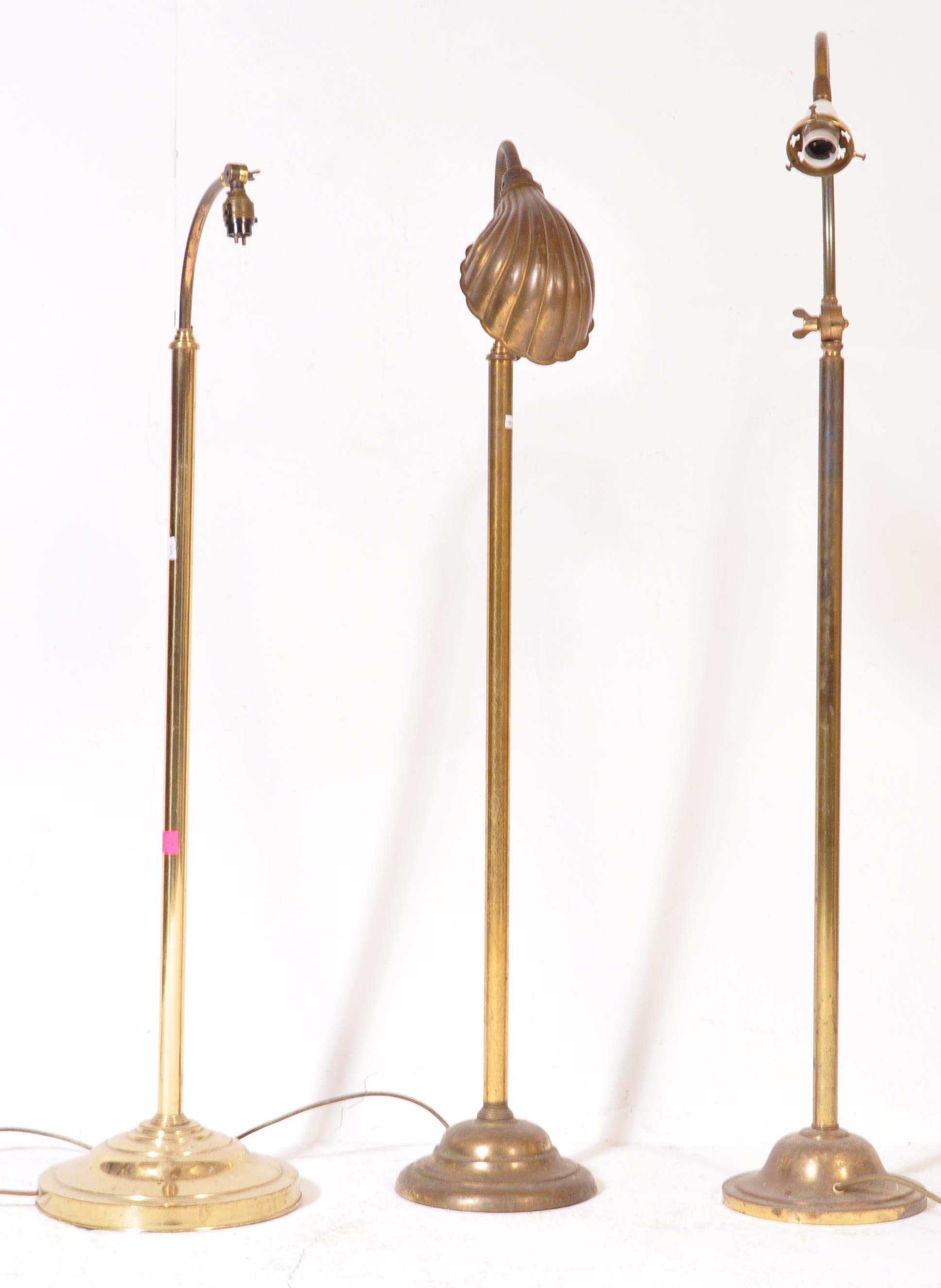 COLLECTION OF 20TH CENTURY BRASS STANDARD STANDING LAMPS