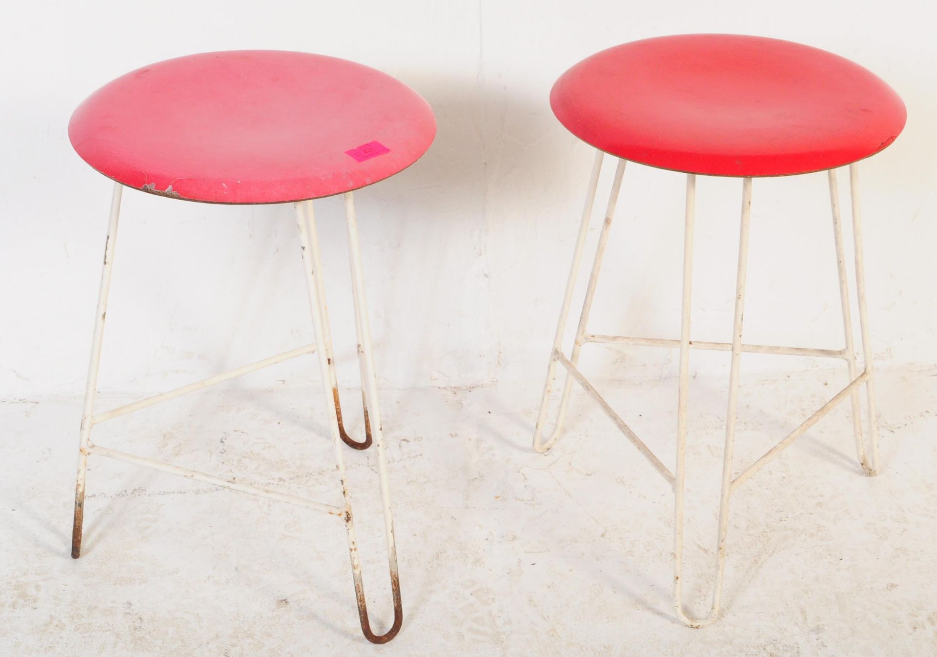 PAIR OF RETRO FLORENCE KNOLL STYLE STOOLS - Bild 2 aus 5