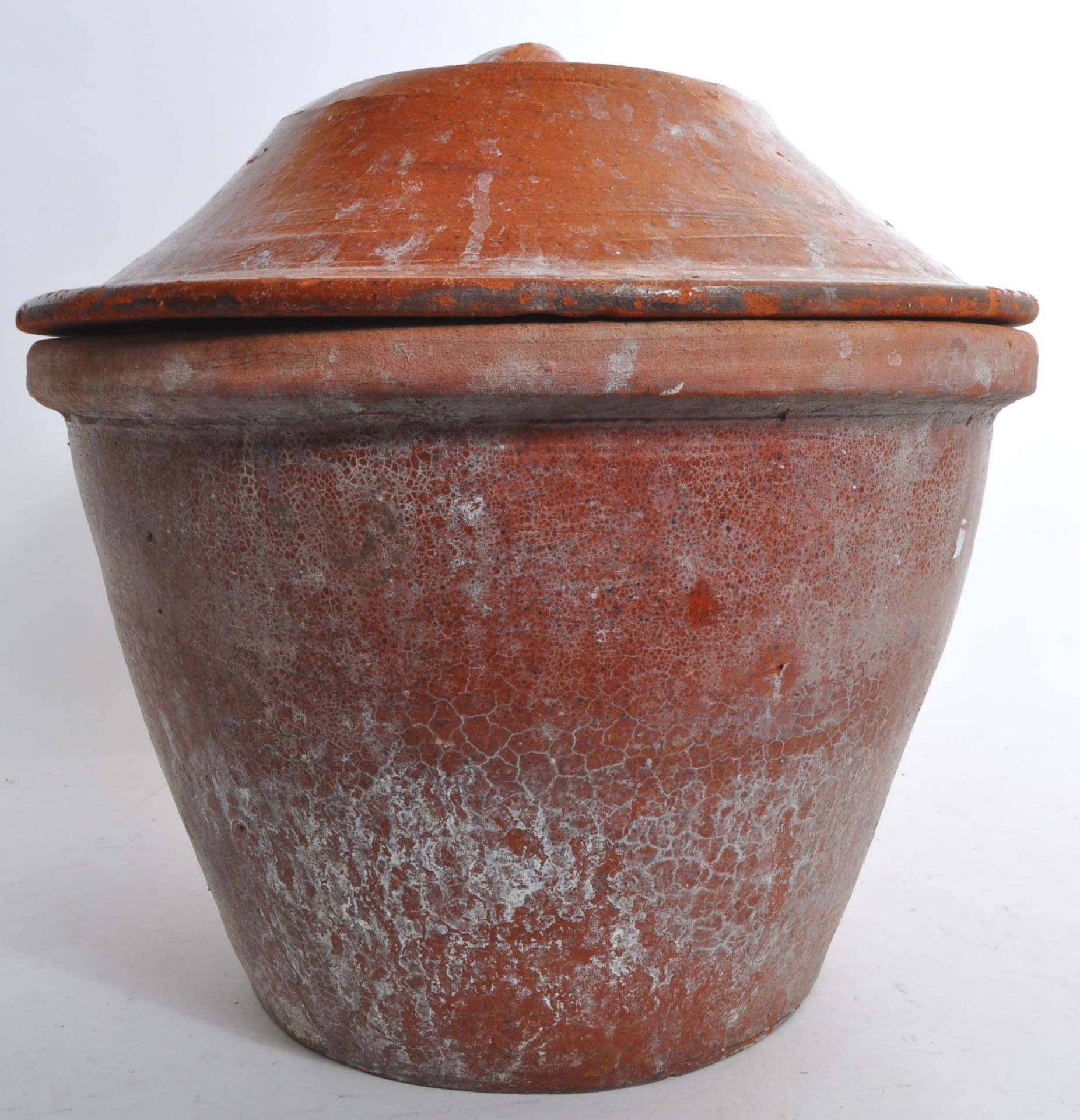 19TH CENTURY FRENCH STYLE TERRACOTTA PICKLE CROCK JAR VASE