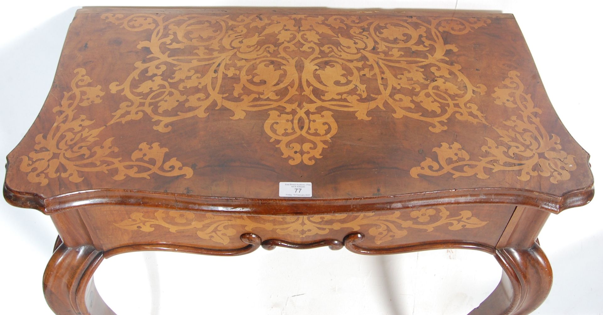 19TH CENTURY DUTCH MARQUETRY WALNUT CONSOLE TABLE - Bild 3 aus 5