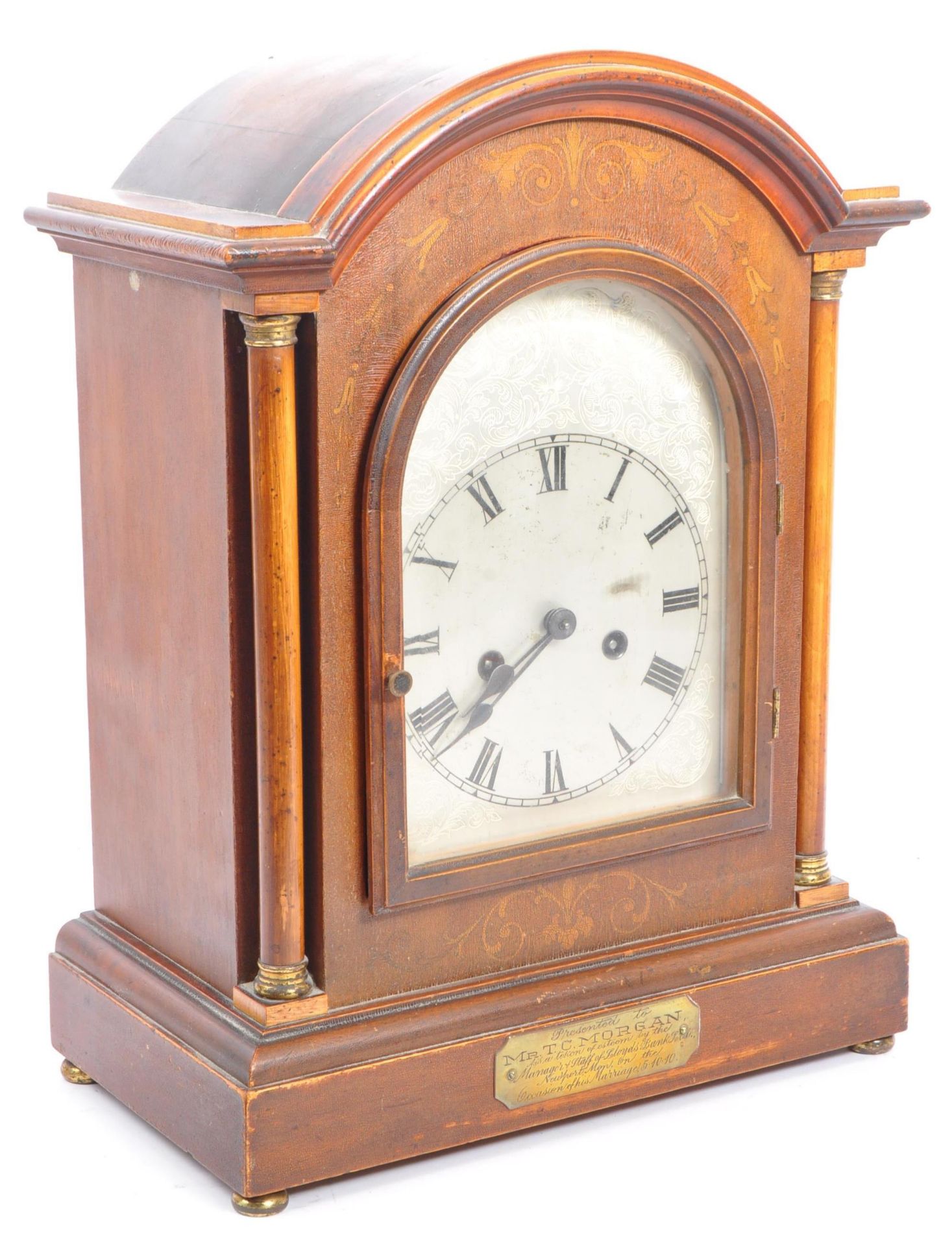 EARLY 20TH CENTURY MAHOGANY CASED MANTEL CLOCK - Bild 4 aus 5