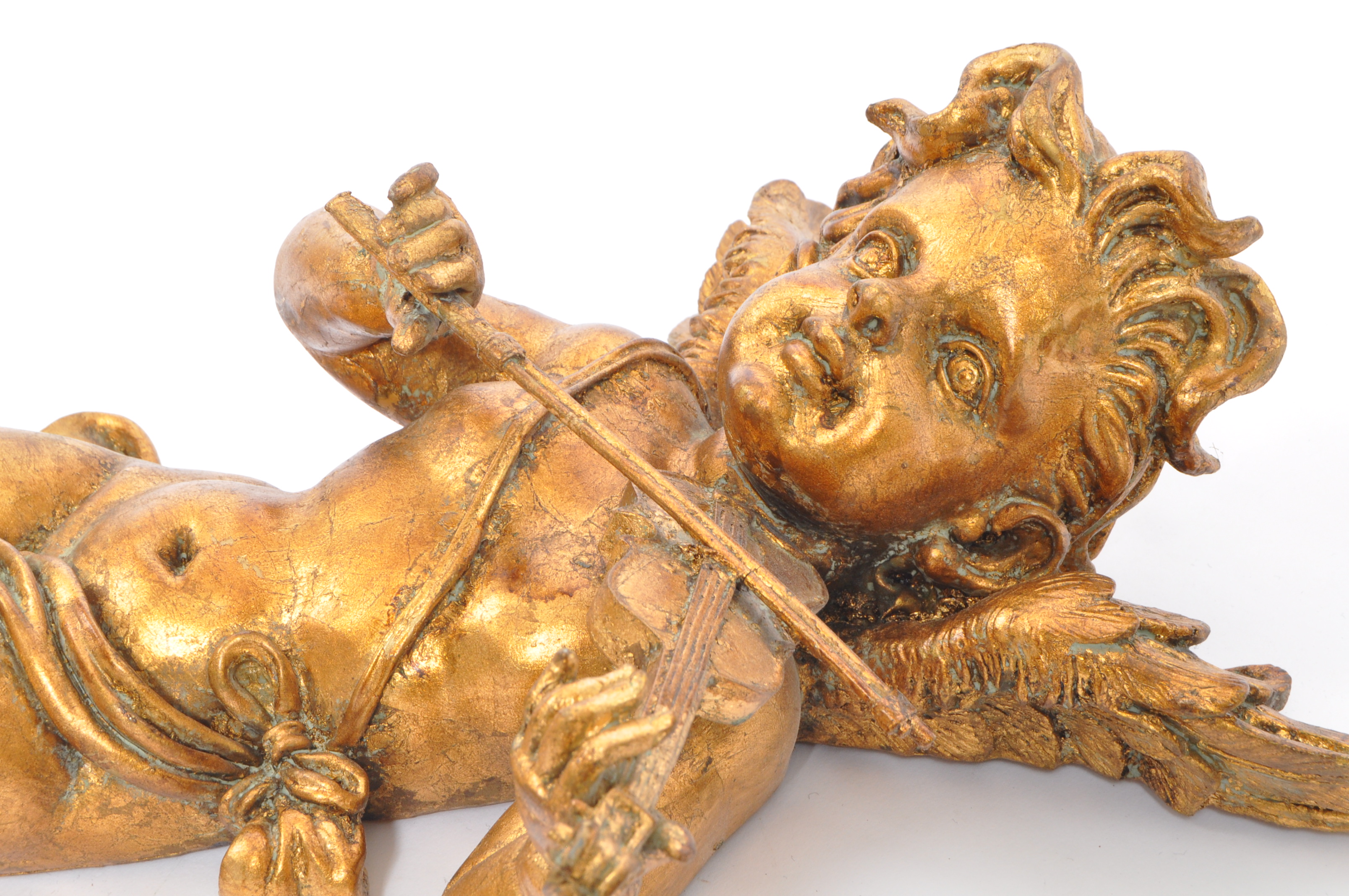 TRIO OF VINTAGE GILT CHERUB WALL SCONCES - Image 6 of 10