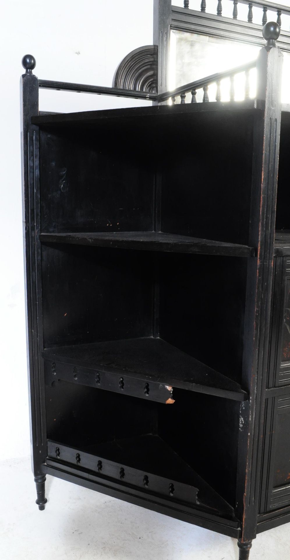 19TH CENTURY VICTORIAN AESTHETIC MOVEMENT BLACK LACQUERED CABINET - Image 3 of 7