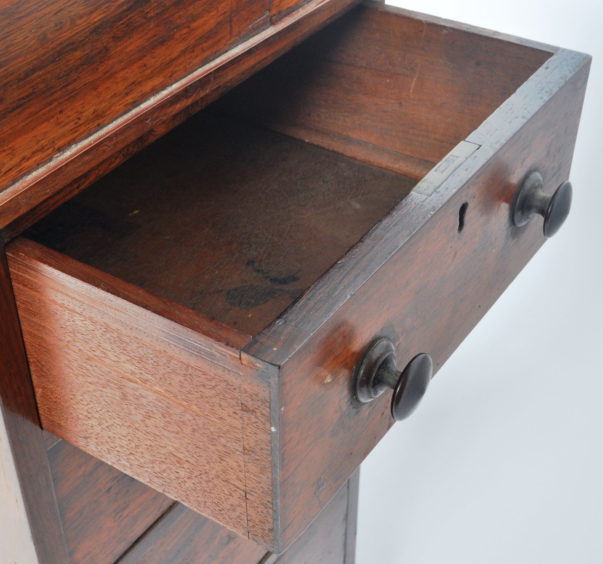 19TH CENTURY ROSEWOOD DAVENPORT WRITING TABLE DESK - Image 6 of 9