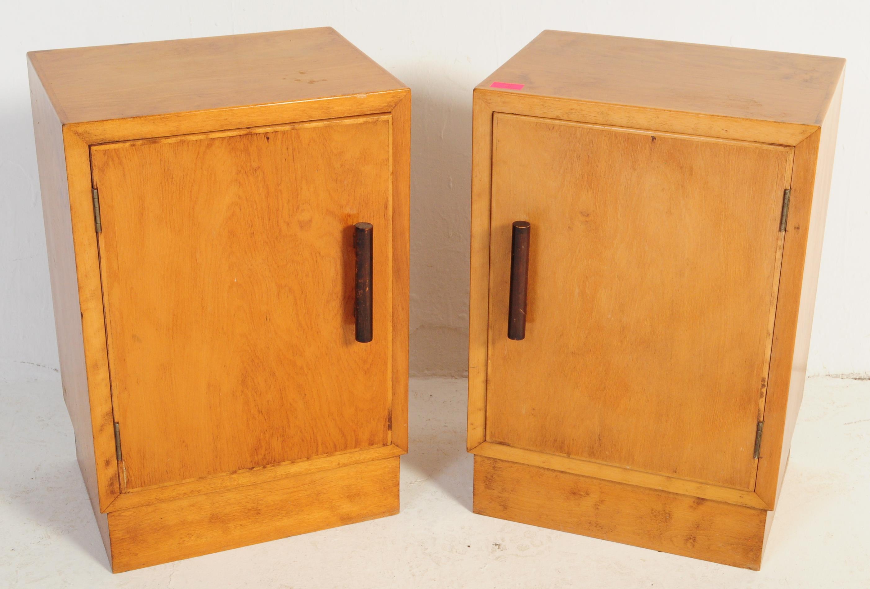 POST WAR ART DECO PAIR OF PEDESTAL BEDSIDE CABINETS - Image 2 of 4