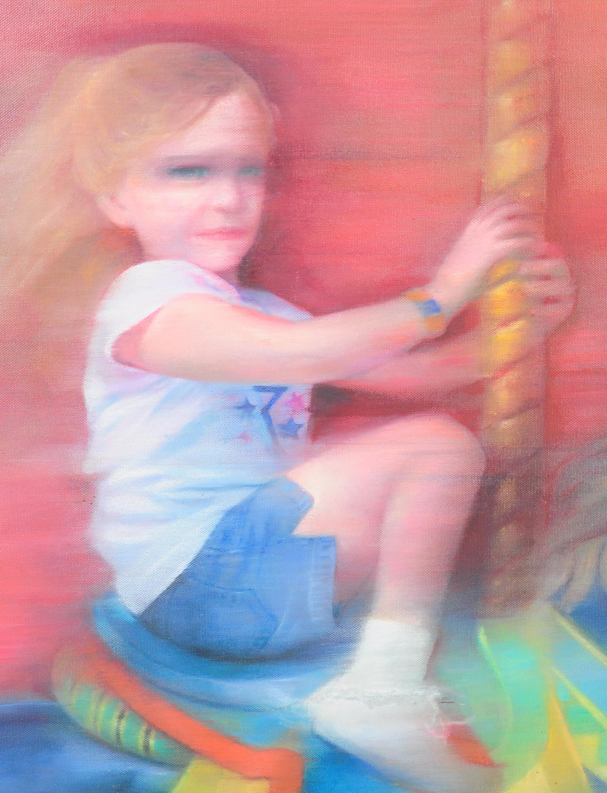 COLIN PAUL VINCENT - OIL ON CANVAS FAIRGROUND CAROUSEL RIDE - Image 3 of 5