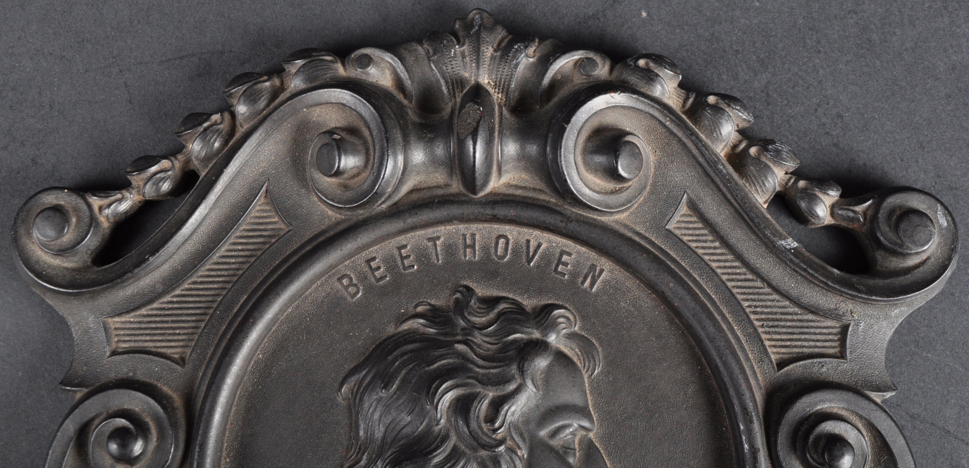 19TH CENTURY BOIS DURCI VULKANITE PLAQUE OF BEETHOVEN - Image 2 of 6