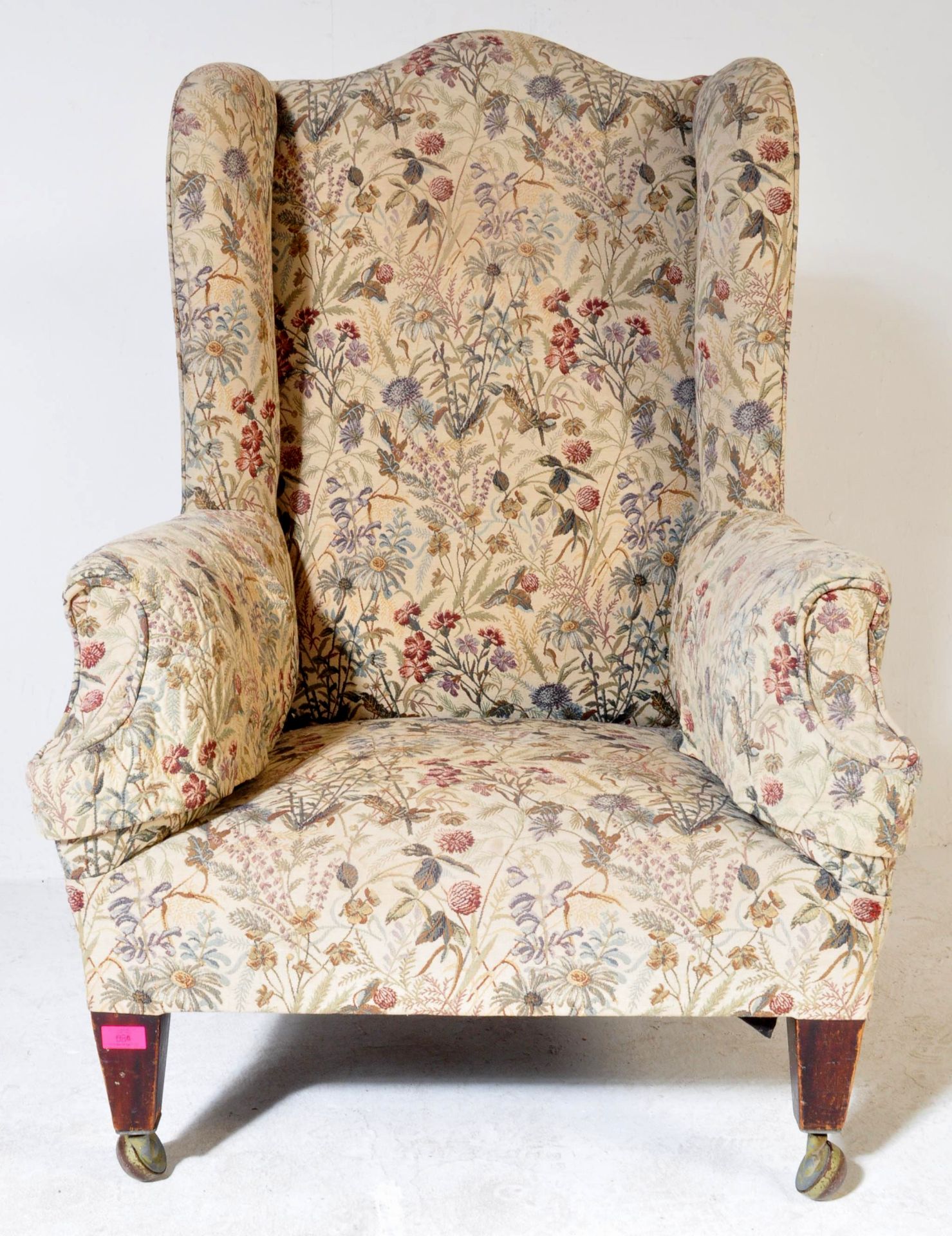 VICTORIAN 19TH CENTURY MAHOGANY WINGBACK ARMCHAIR - Image 3 of 6