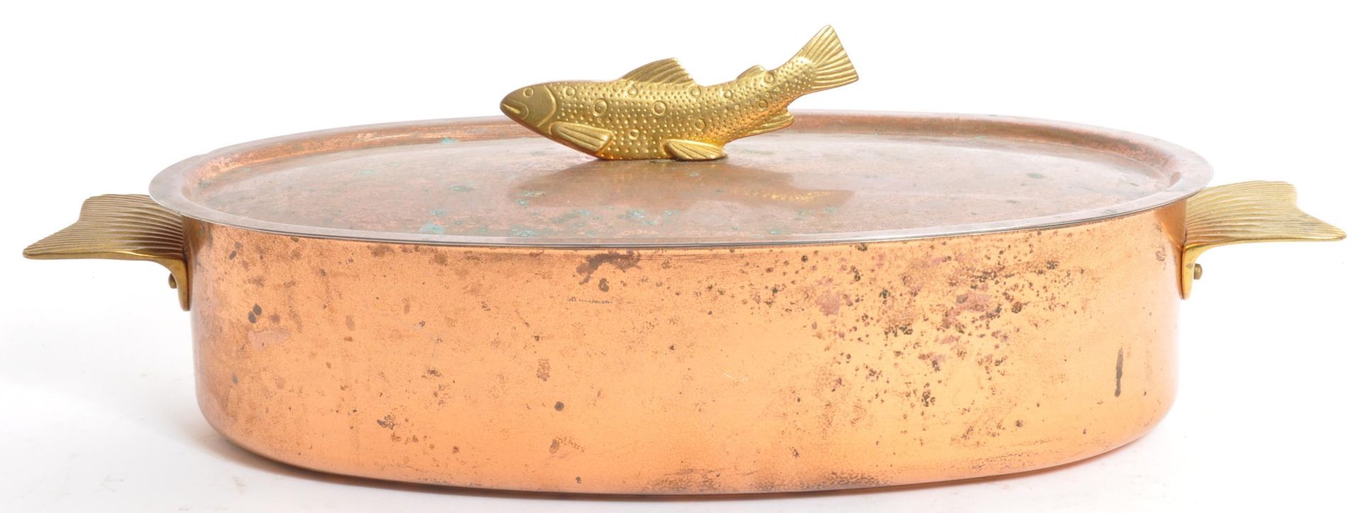 19TH CENTURY SWISS COPPER FISH KETTLE STOCK POT