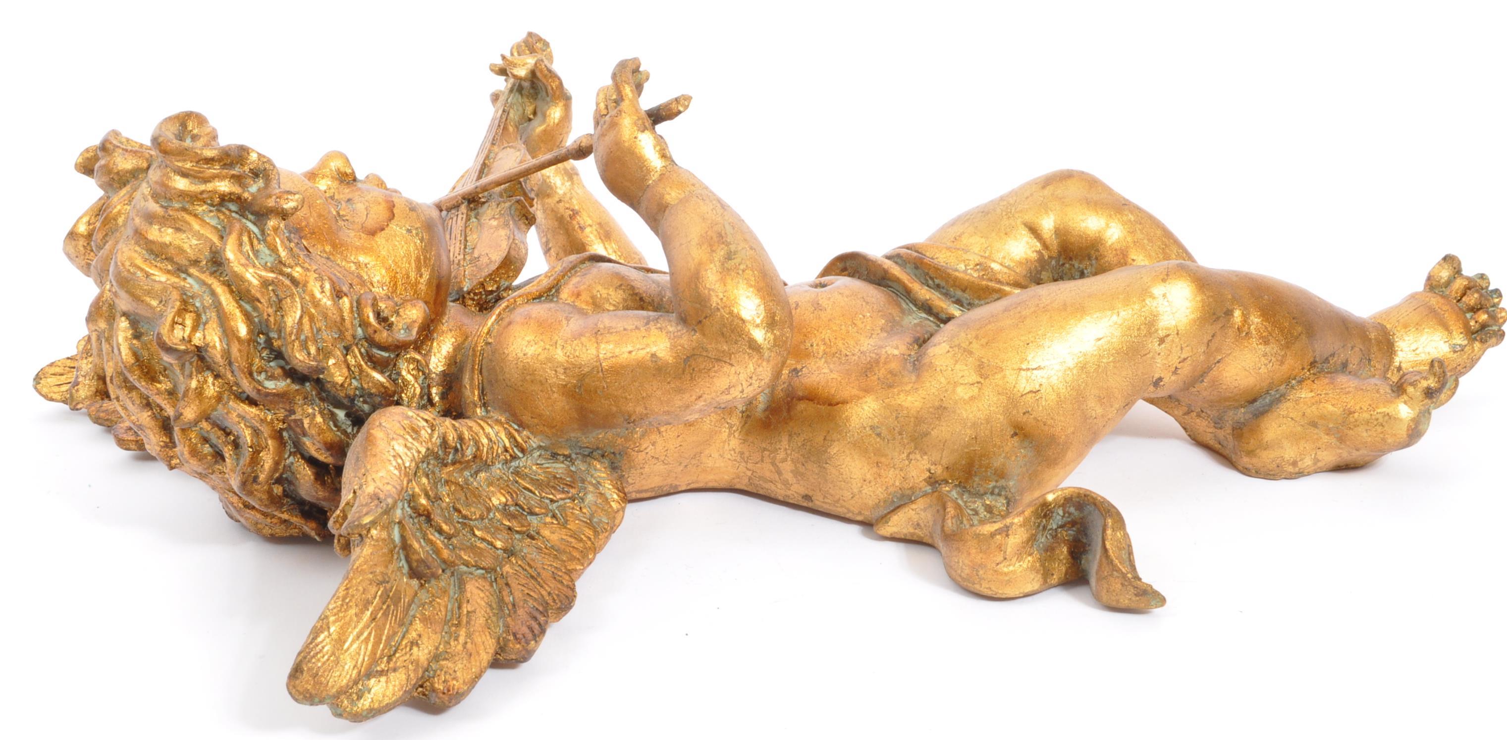 TRIO OF VINTAGE GILT CHERUB WALL SCONCES - Image 7 of 10