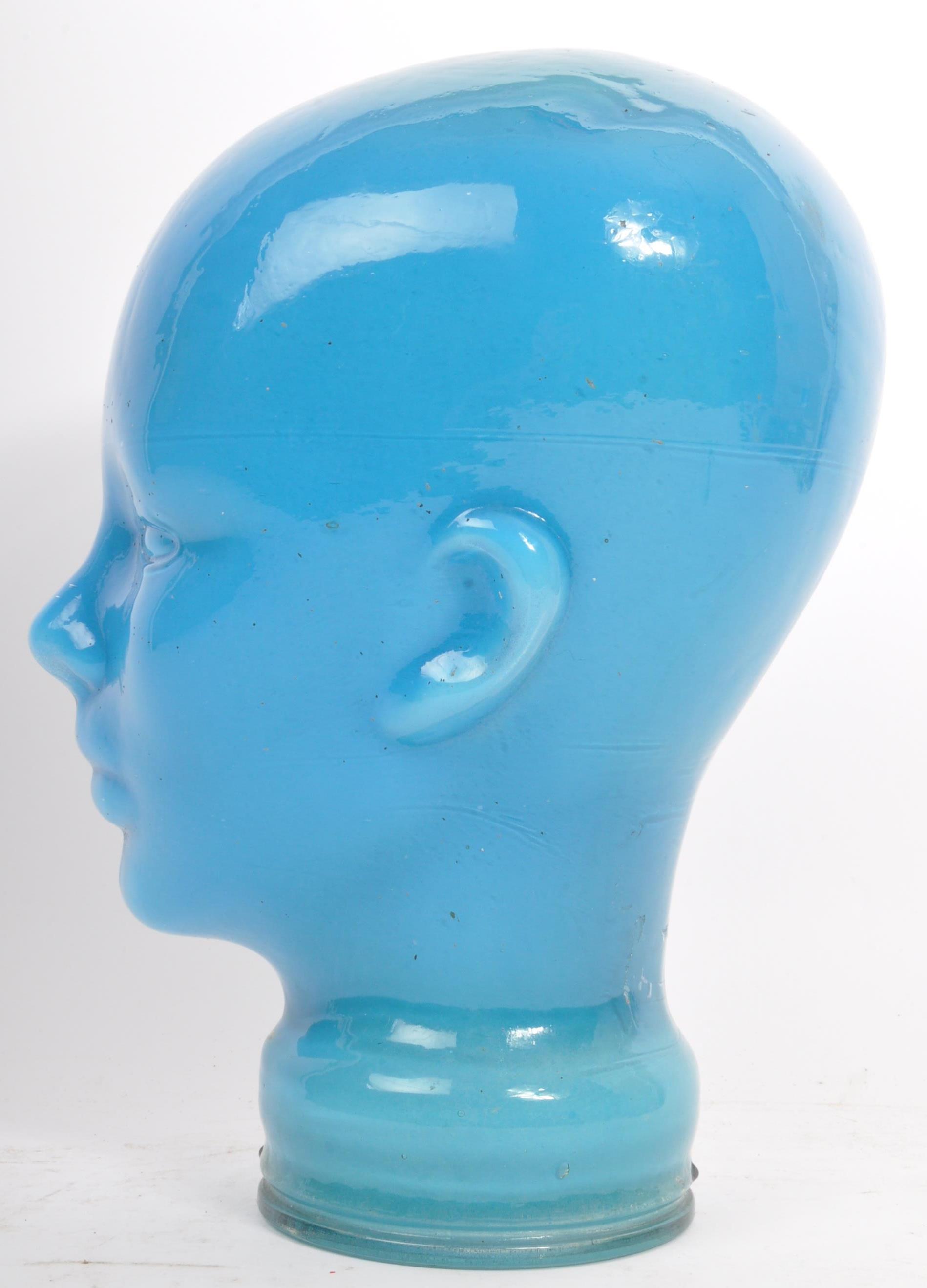 ART DECO STYLE GLASS MALE SHOP DISPLAY HEAD IN GLASS - Image 2 of 5