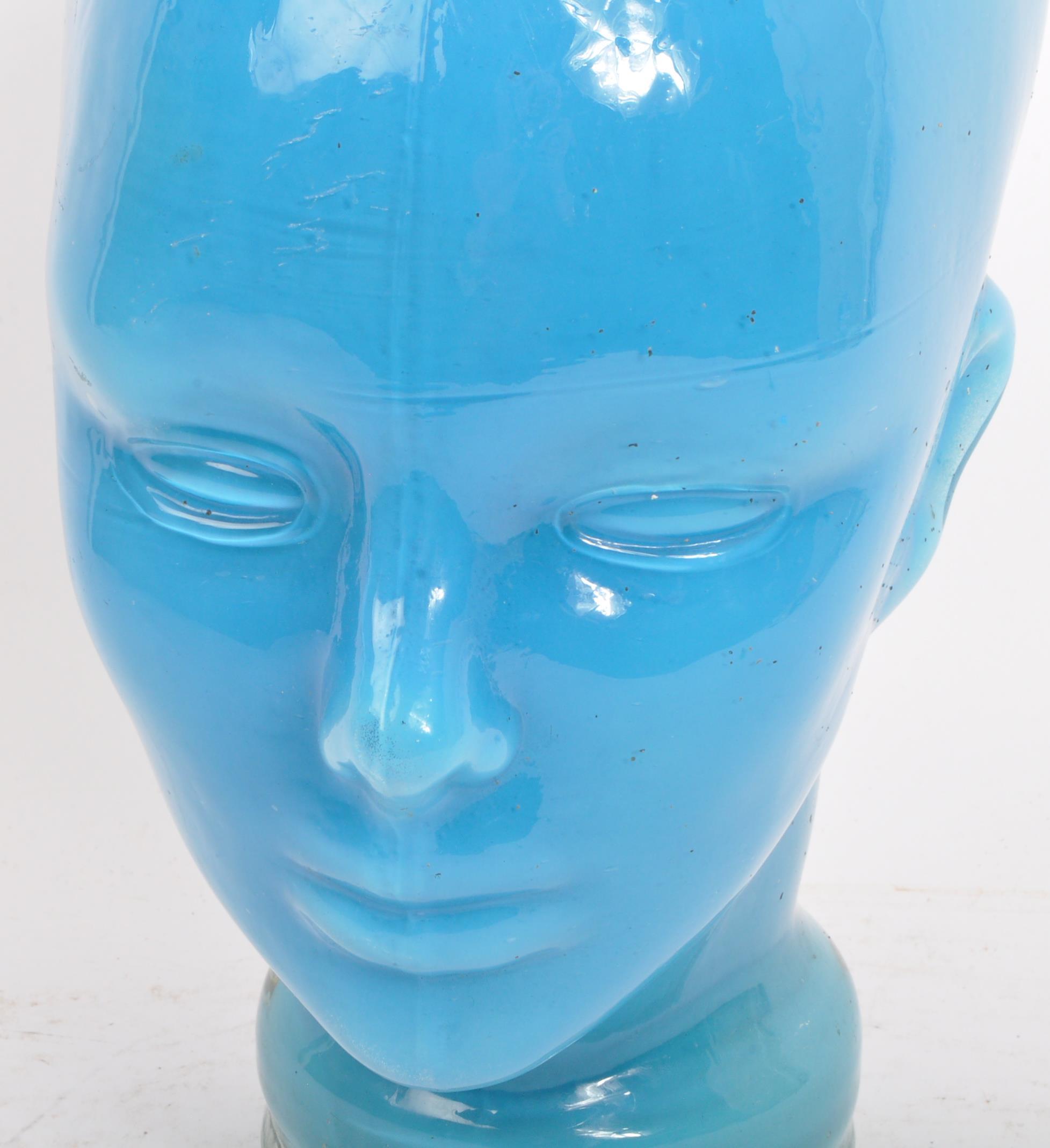 ART DECO STYLE GLASS MALE SHOP DISPLAY HEAD IN GLASS - Image 5 of 5