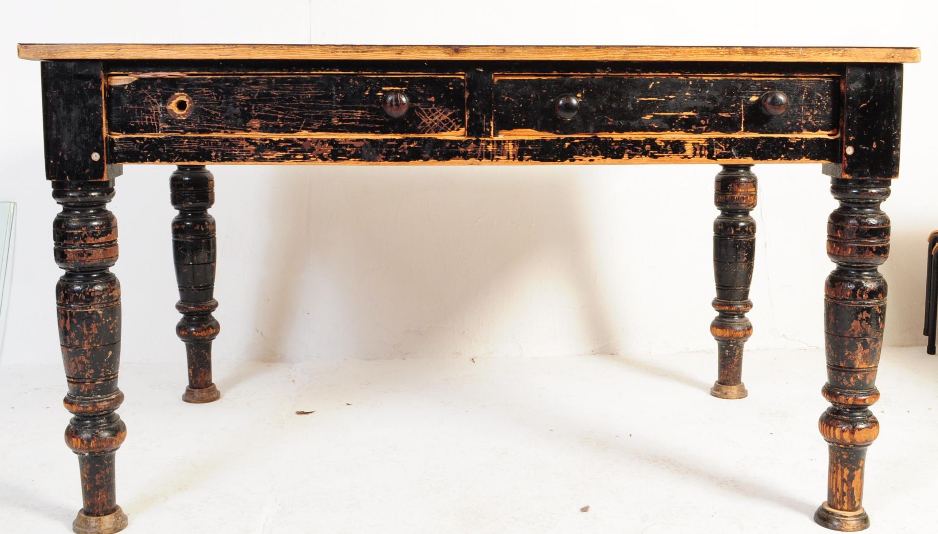 VICTORIAN PINE REFECTORY DINING TABLE