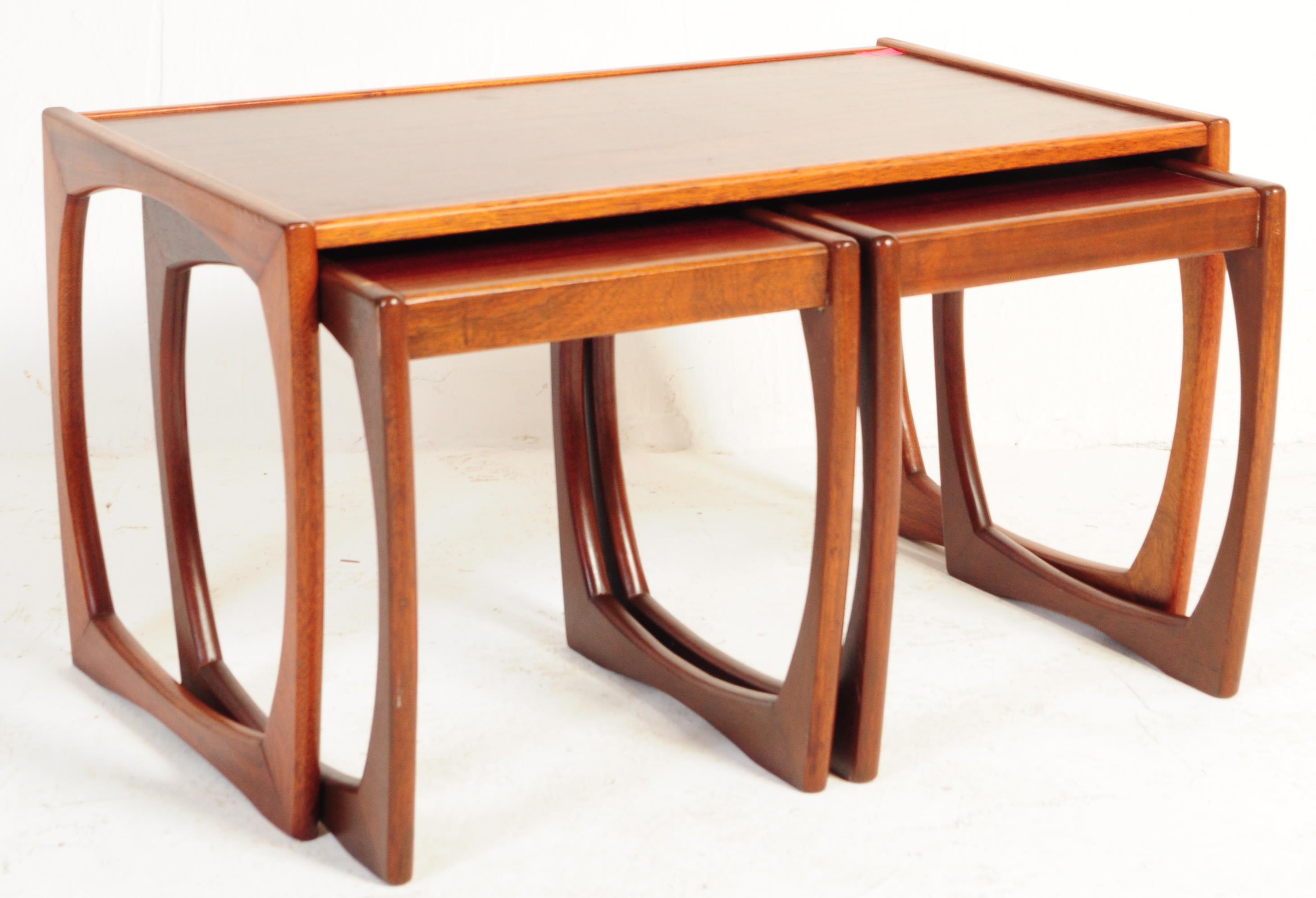 G-PLAN FURNITURE QUADRILLE PATTERN TEAK NEST TABLES - Image 2 of 4