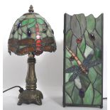 TWO VINTAGE TIFFANY STYLE TABLE LAMPS