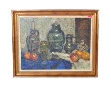 SIGNED 20TH CENTURY OIL ON BOARD STILL LIFE PAINTING