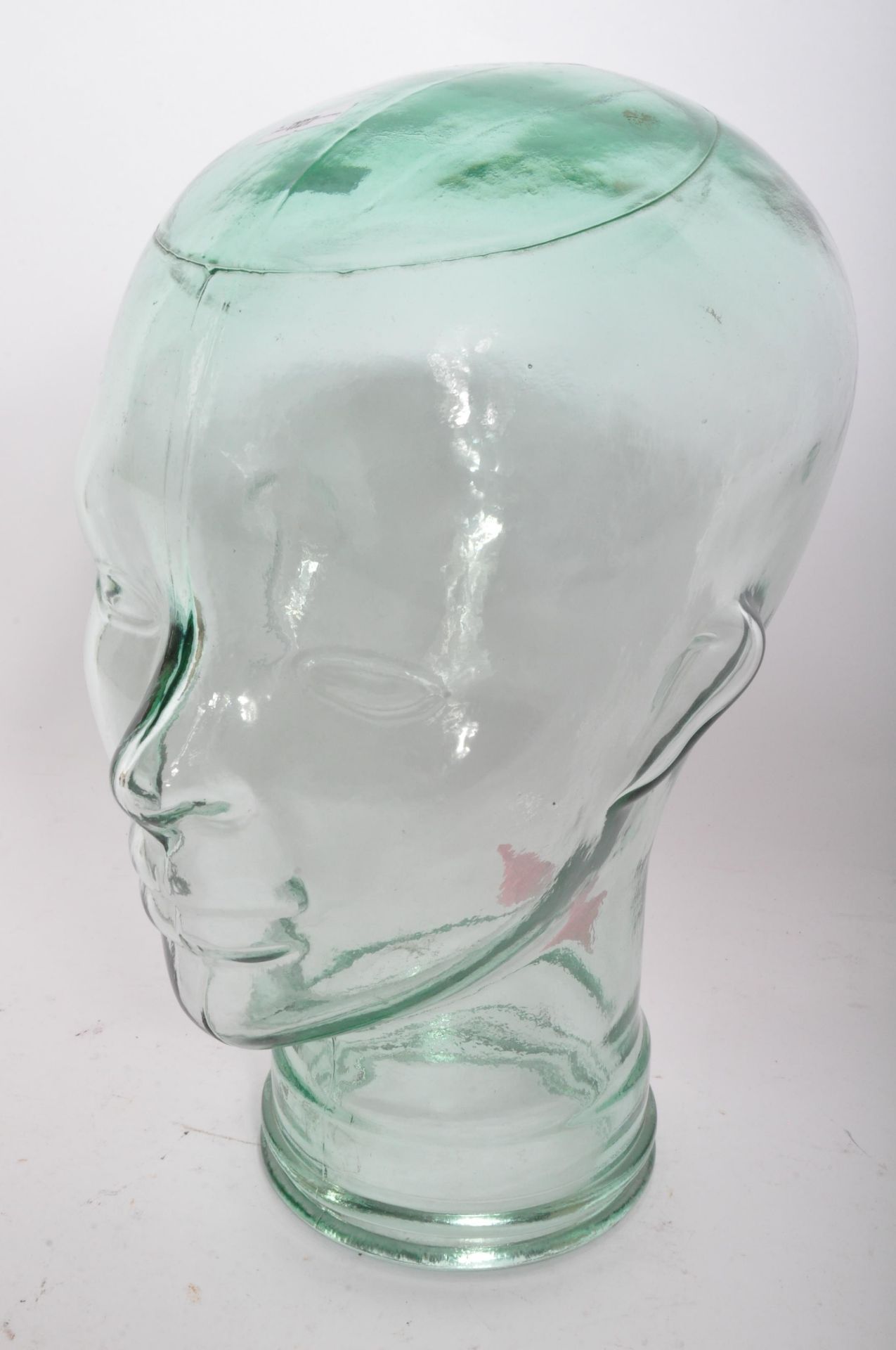 ART DECO STYLE GLASS MALE SHOP DISPLAY HEAD IN GREEN GLASS - Bild 2 aus 5