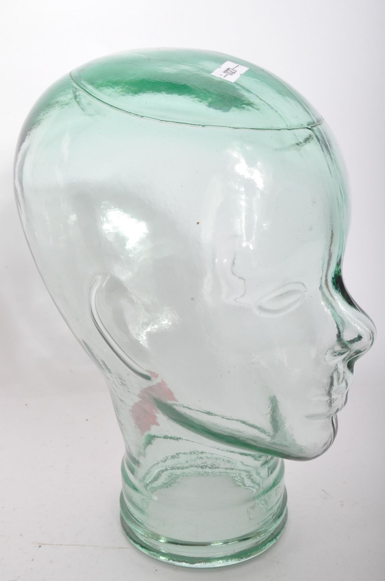 ART DECO STYLE GLASS MALE SHOP DISPLAY HEAD IN GREEN GLASS - Bild 3 aus 5