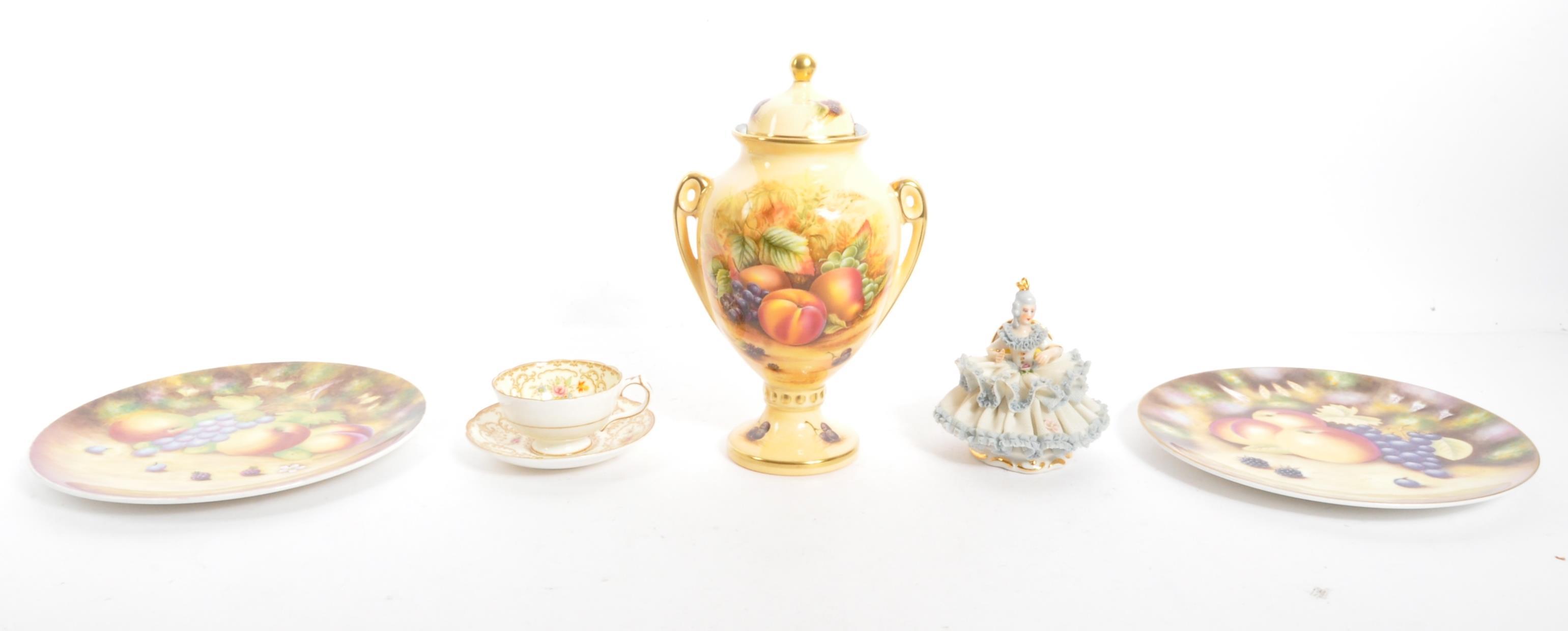 ASSORTMENT OF CHINA - AYNSLEY - DRESENT - VASE - FIGURE - PLATES