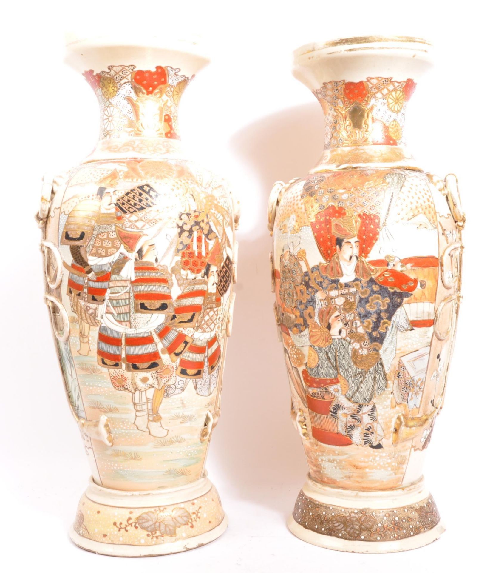 TWO LARGE 20TH CENTURY JAPANESE SATSUMA WARE VASES