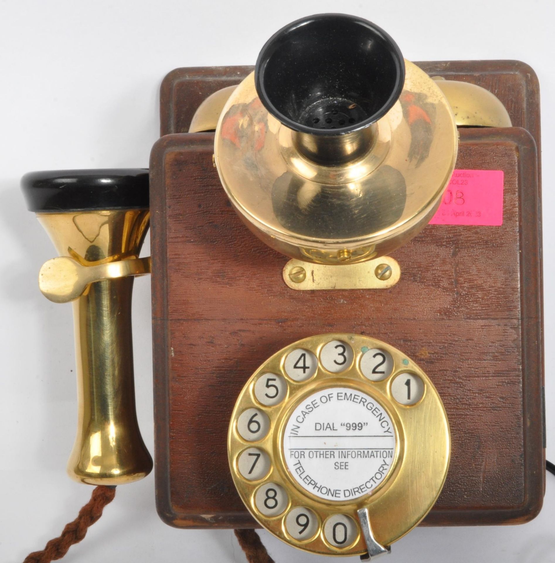 20TH CENTURY GPO 121 MODEL STYLE WOODEN WALL TELEPHONE