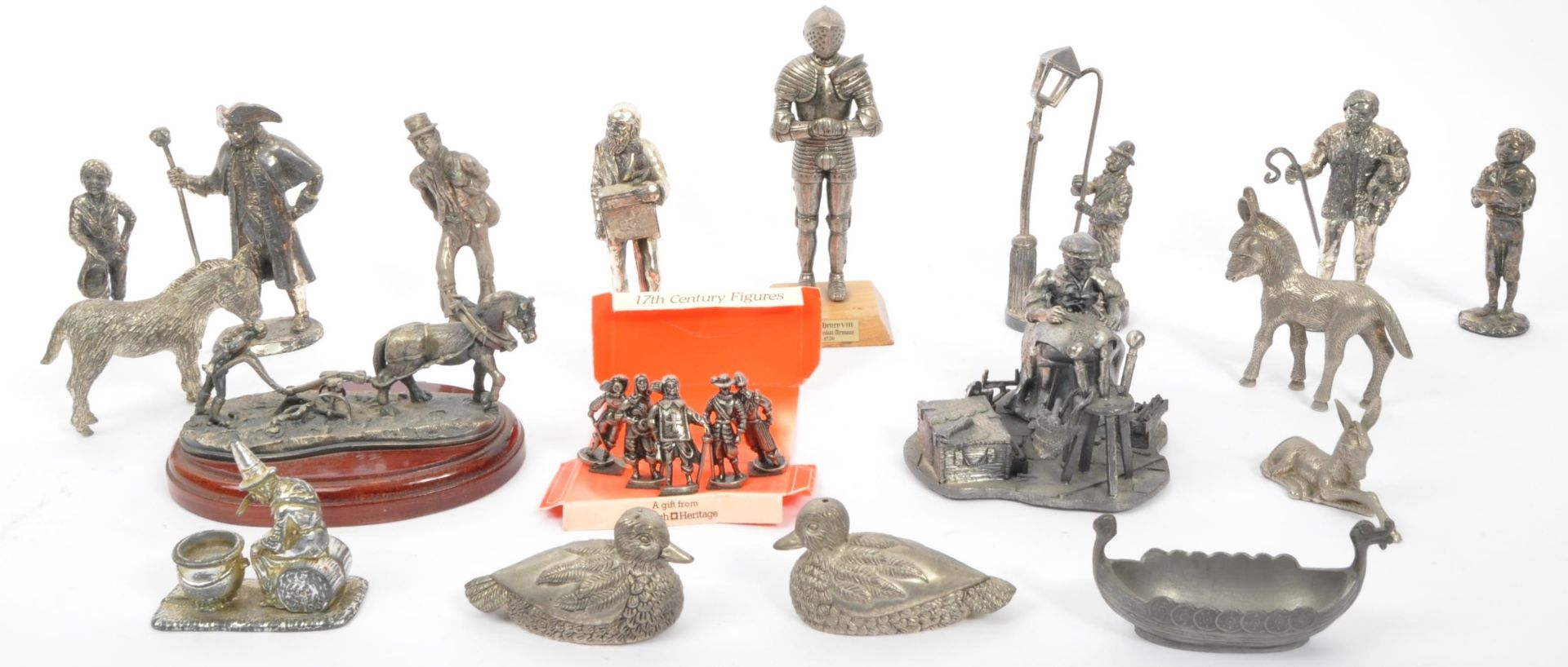 20TH CENTURY METAL / SILVER PLATED / PEWTER MINIATURE FIGURES