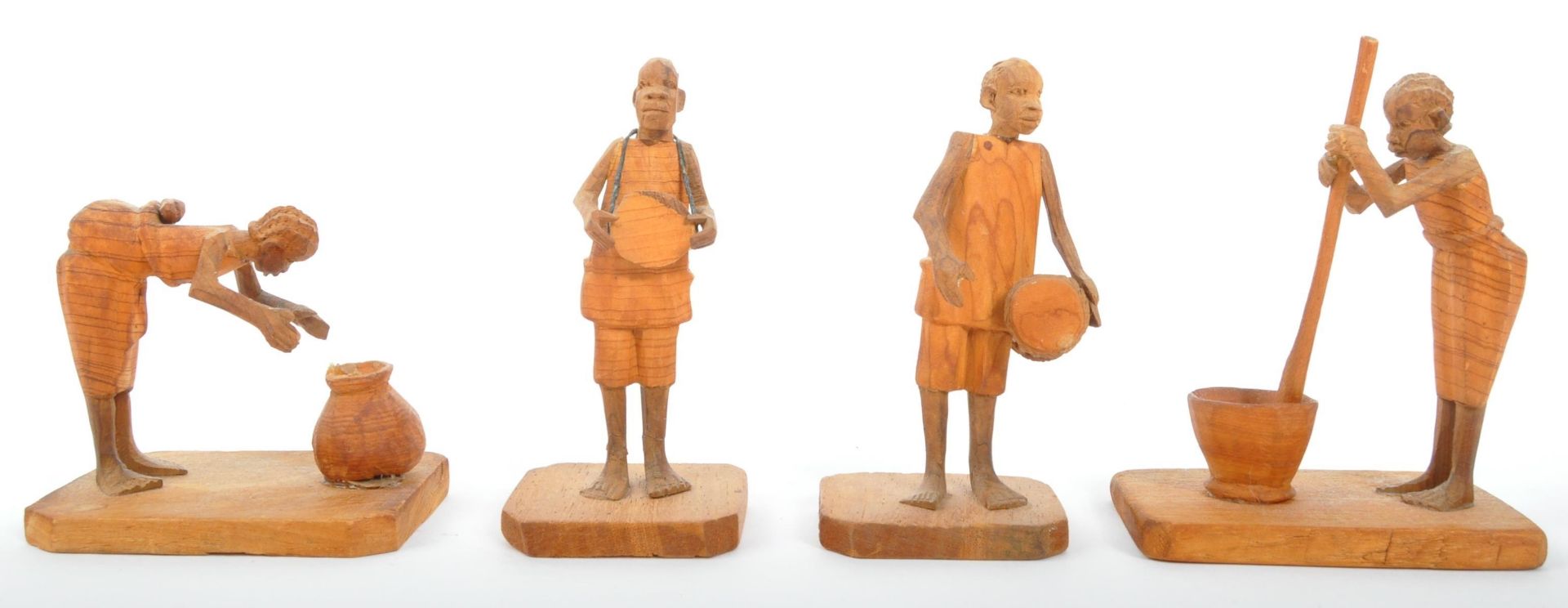 COLLECTION OF TEN NIGERIAN AFRICAN TRIBAL CARVED WOOD FIGURES - Image 4 of 5