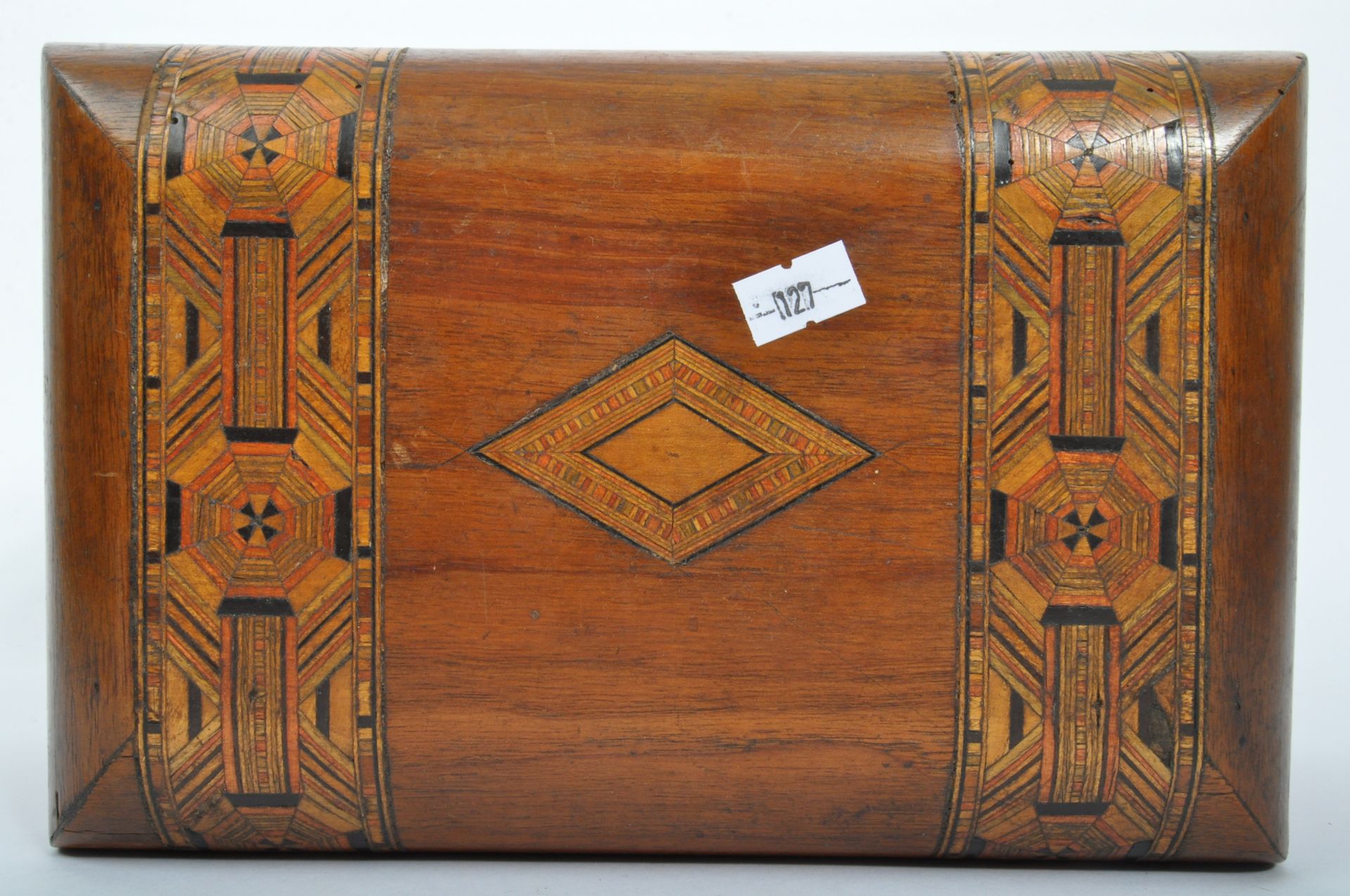 EARLY 20TH CENTURY TUNBRIDGE INLAID MAHOGANY TEA CADDY - Image 5 of 6