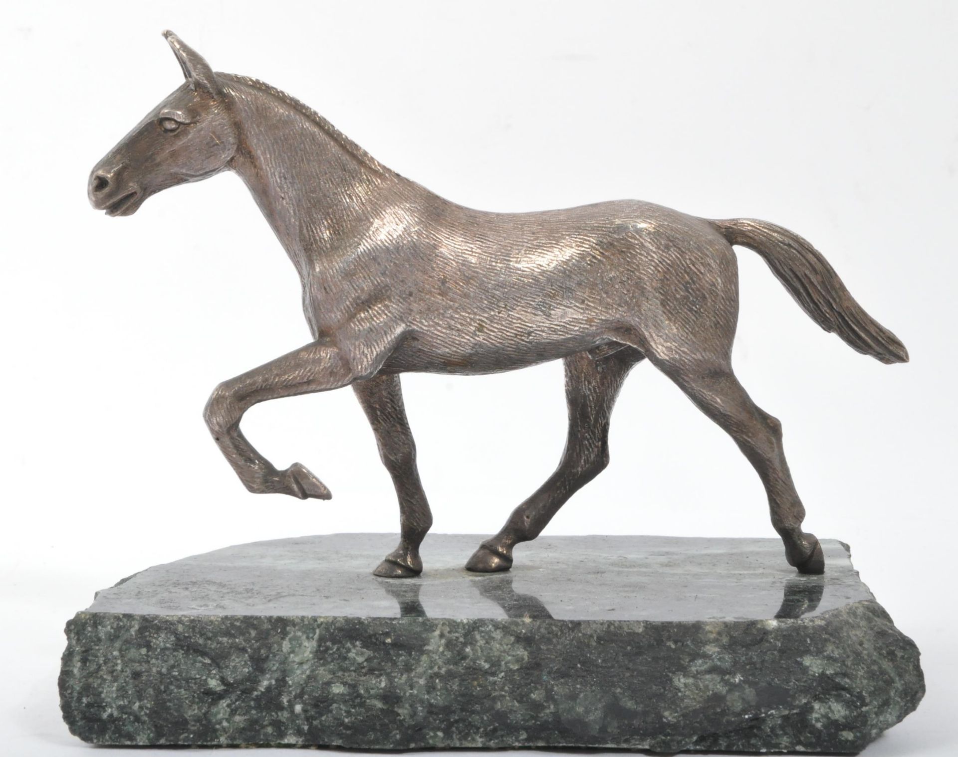 VINTAGE 20TH CENTURY SILVER PLATED GALLOPING HORSE