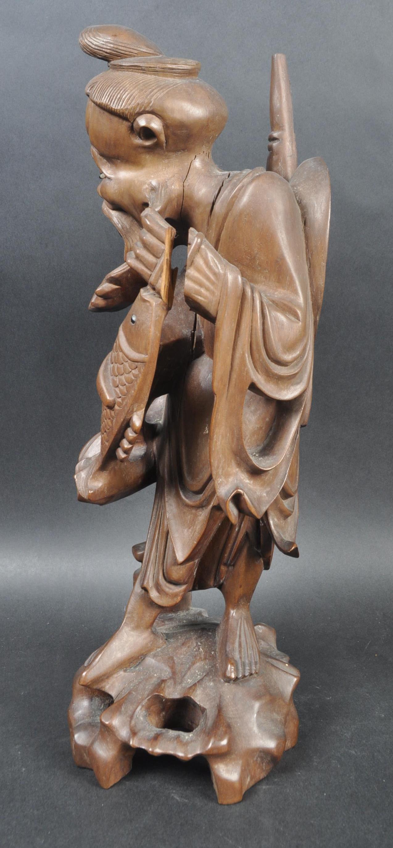 19TH CENTURY CHINESE CARVED HARDWOOD IMMORTAL - Image 4 of 8