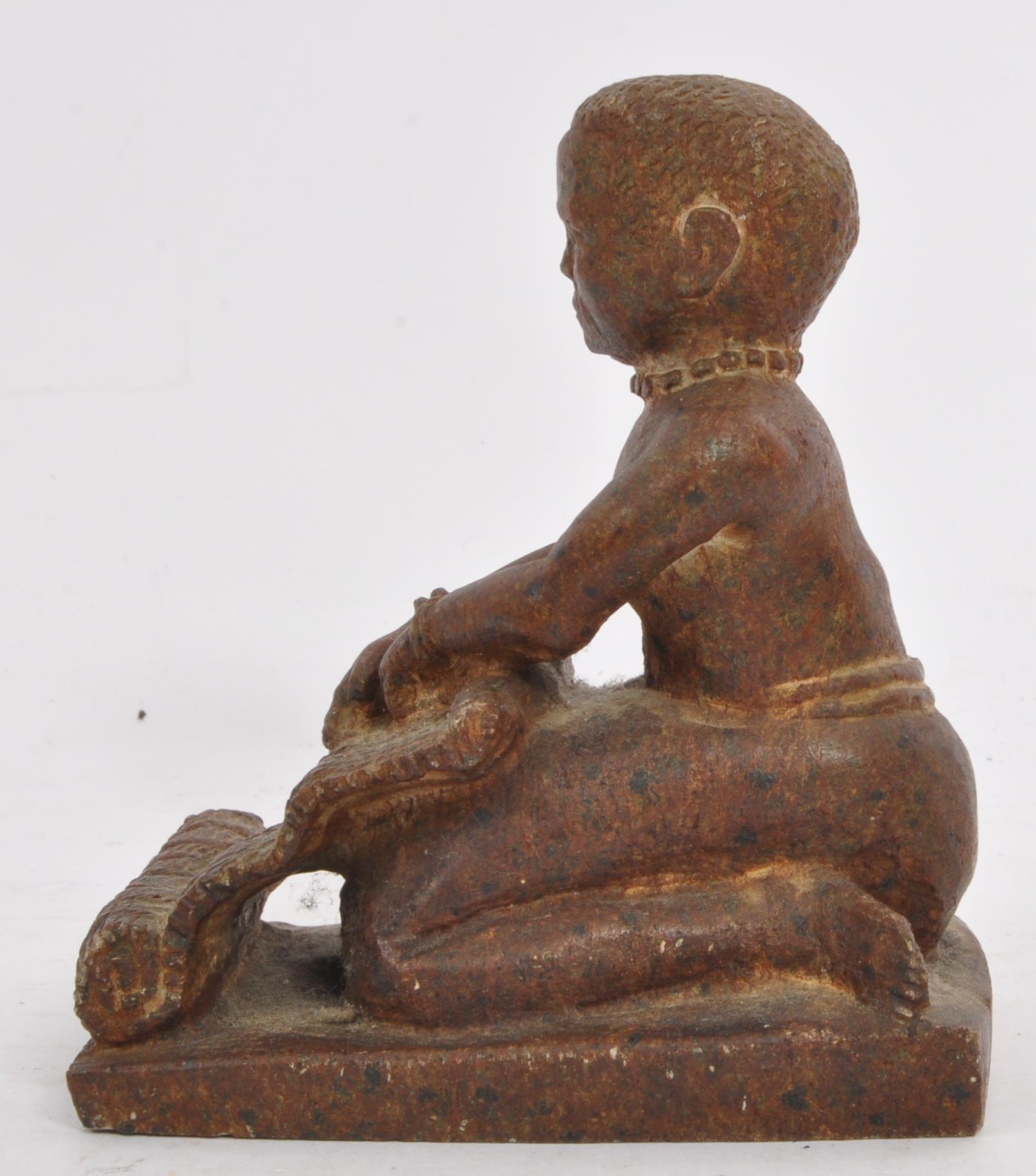 20TH CENTURY AFRICAN TRIBAL CARVED STONE FIGURAL SCULPTURE - Image 2 of 5