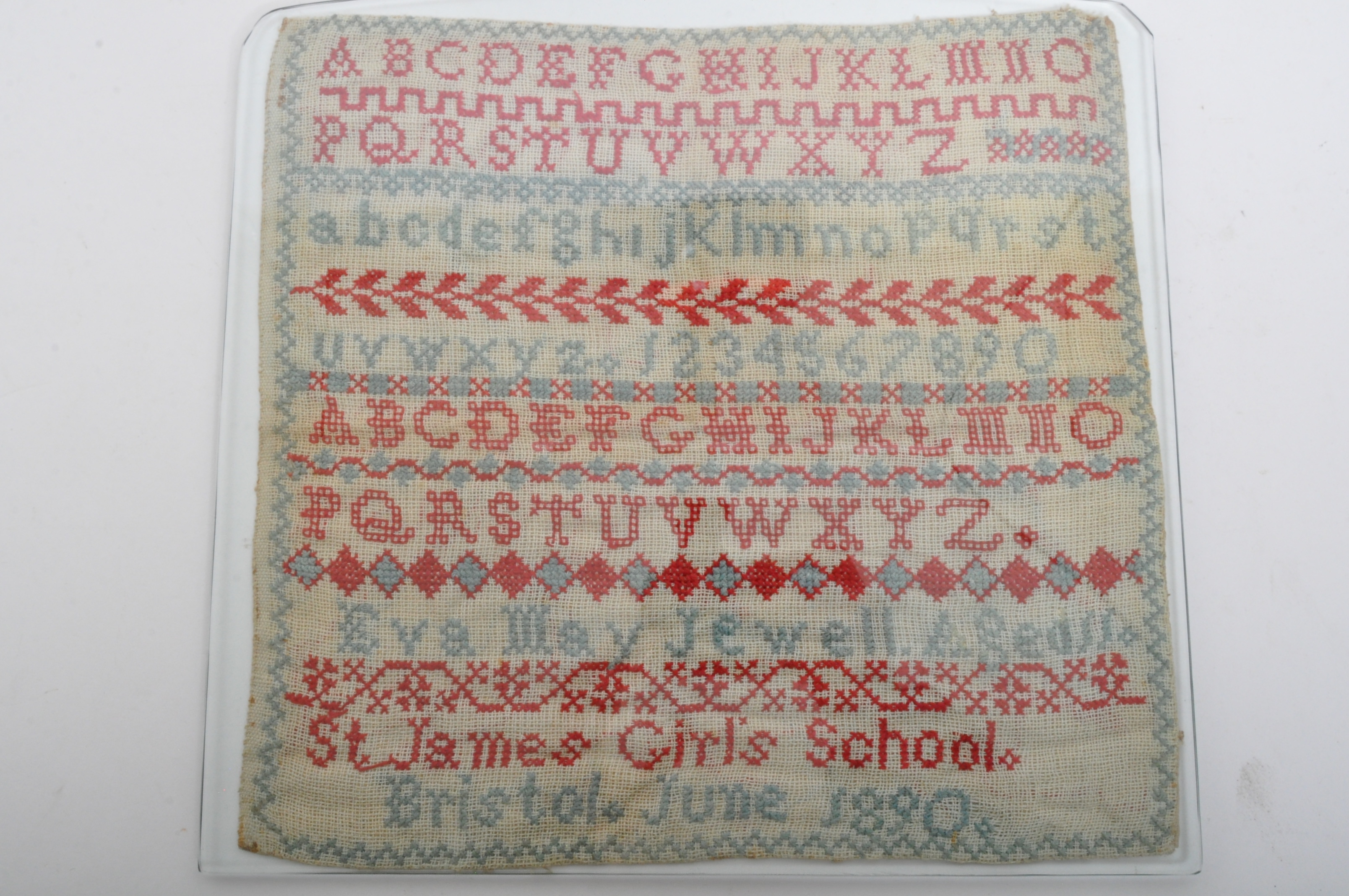 VICTORIAN LATE 19TH CENTURY NEEDLE POINT SAMPLER - Image 3 of 4