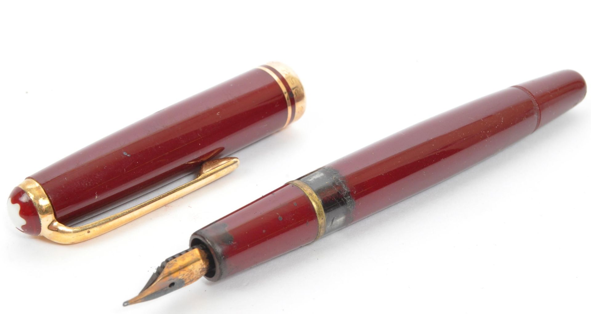 MONT BLANC - OXBLOOD RED FOUNTAIN PEN - 14CT GOLD NIB - Bild 5 aus 5