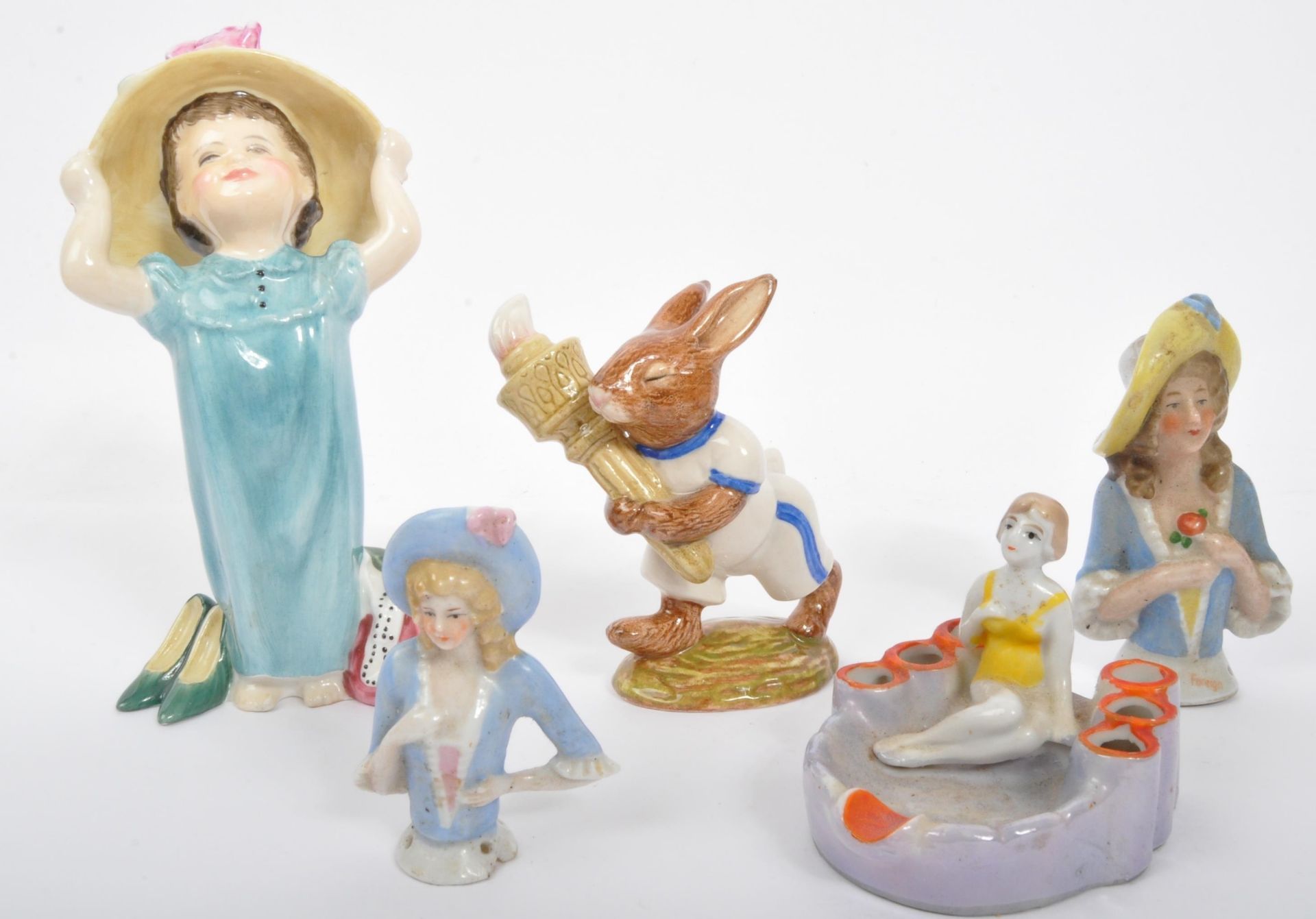 ROYAL DOULTON FIGURINE & CONTINENTAL BISQUE FIGURE HEADS - Image 2 of 9