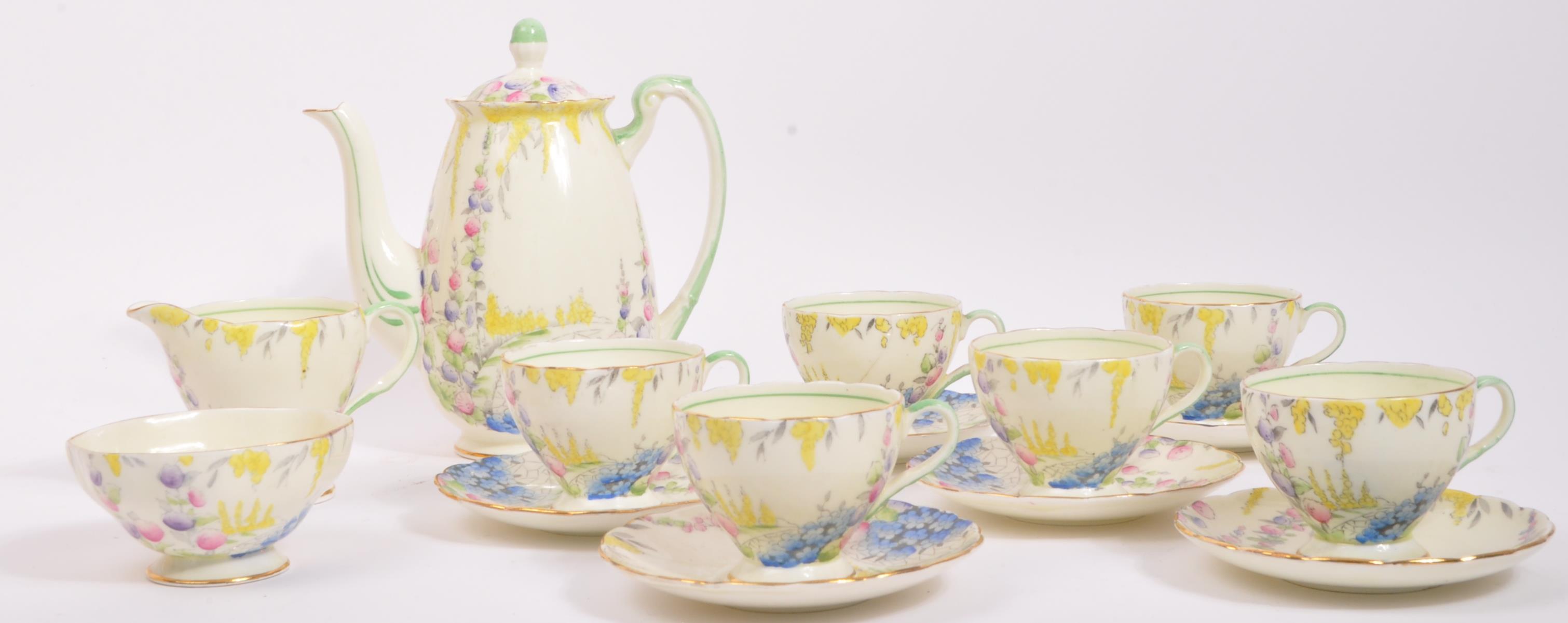 EARLY 20TH CENTURY FOLEY BONE CHINA HAND PAINTED COFFEE SET