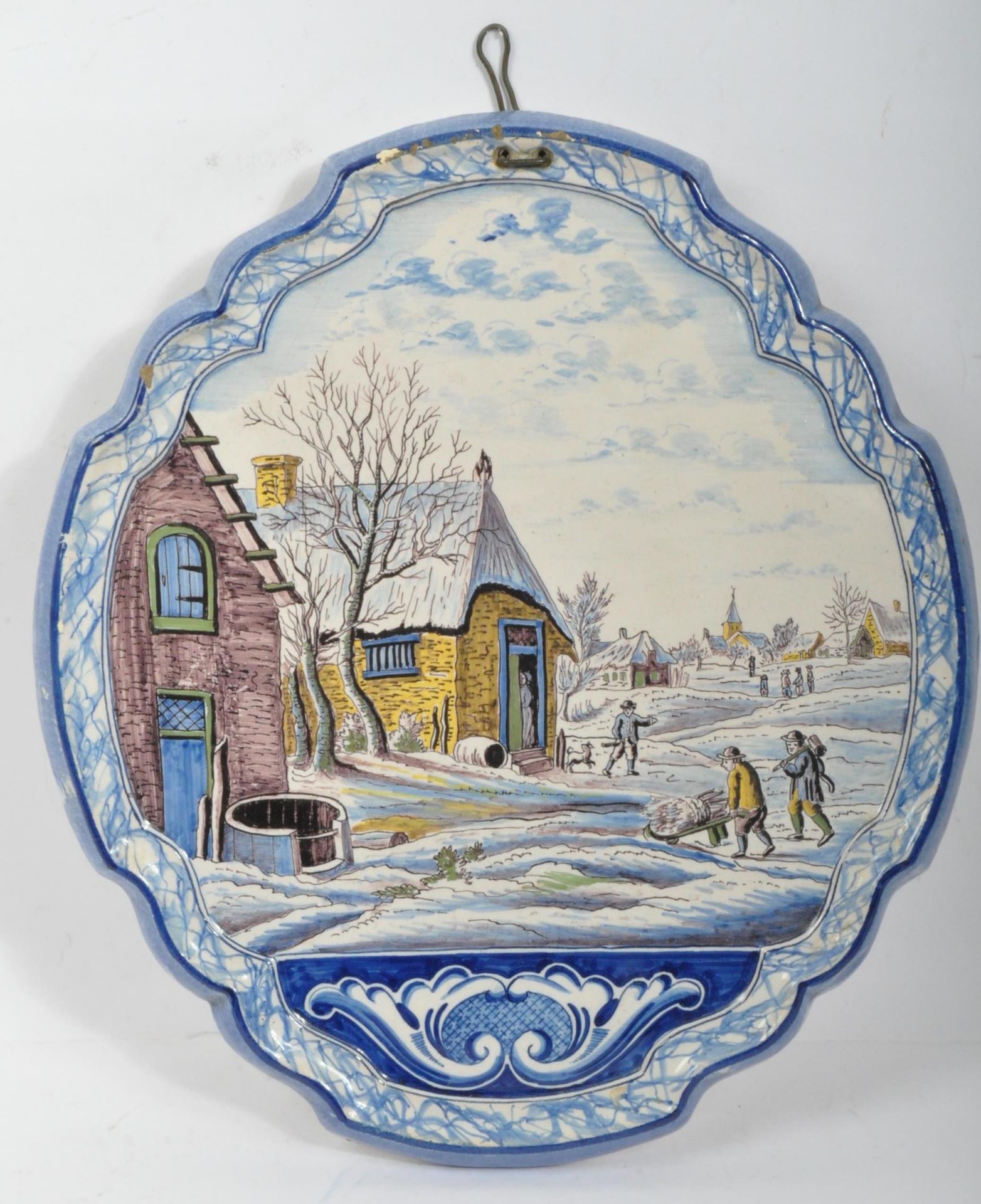 A 19TH CENTURY CERAMIC DELFT HAND PAINTED WALL PLAQUE - Bild 6 aus 6