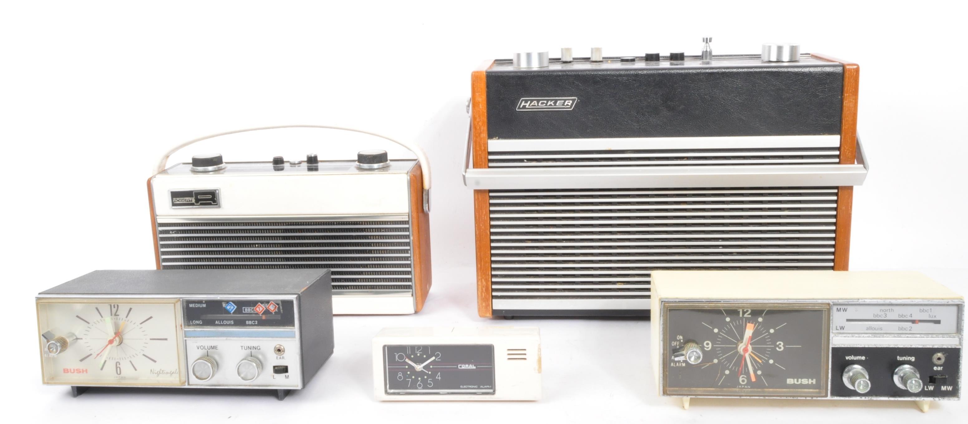 COLLECTION OF RETRO PORTABLE RADIOS & ALARM CLOCKS