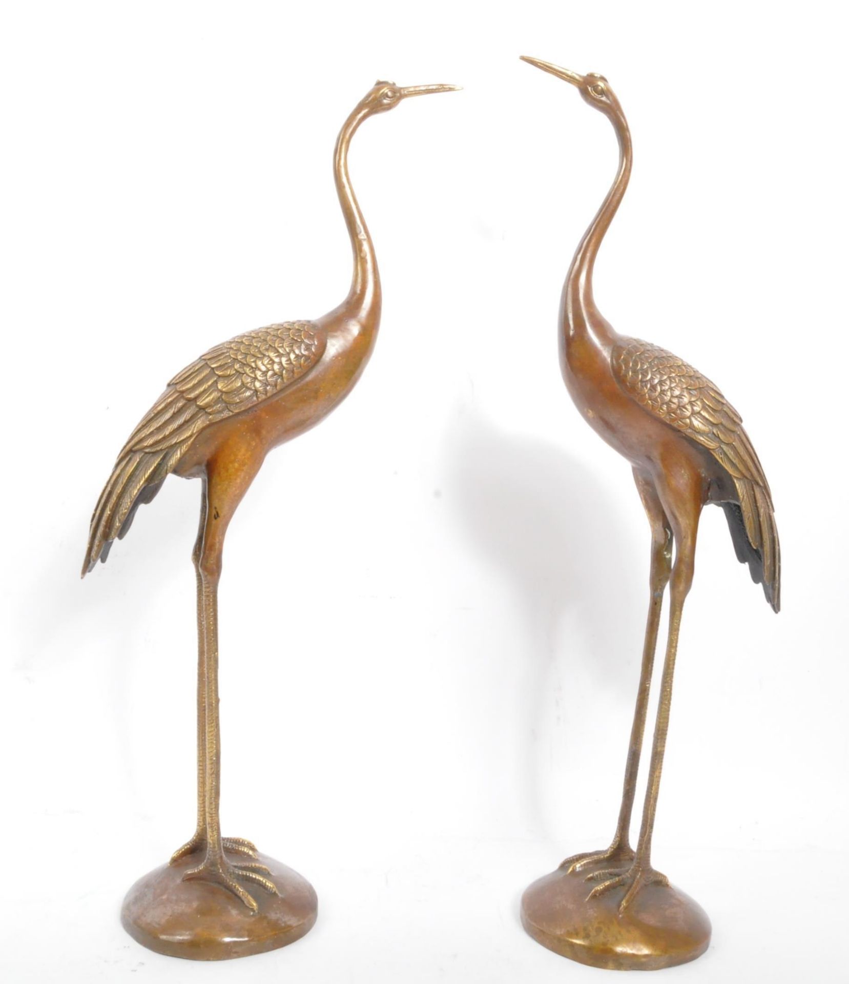 PAIR OF CONTEMPORARY JAPANESE BRONZE CRANES