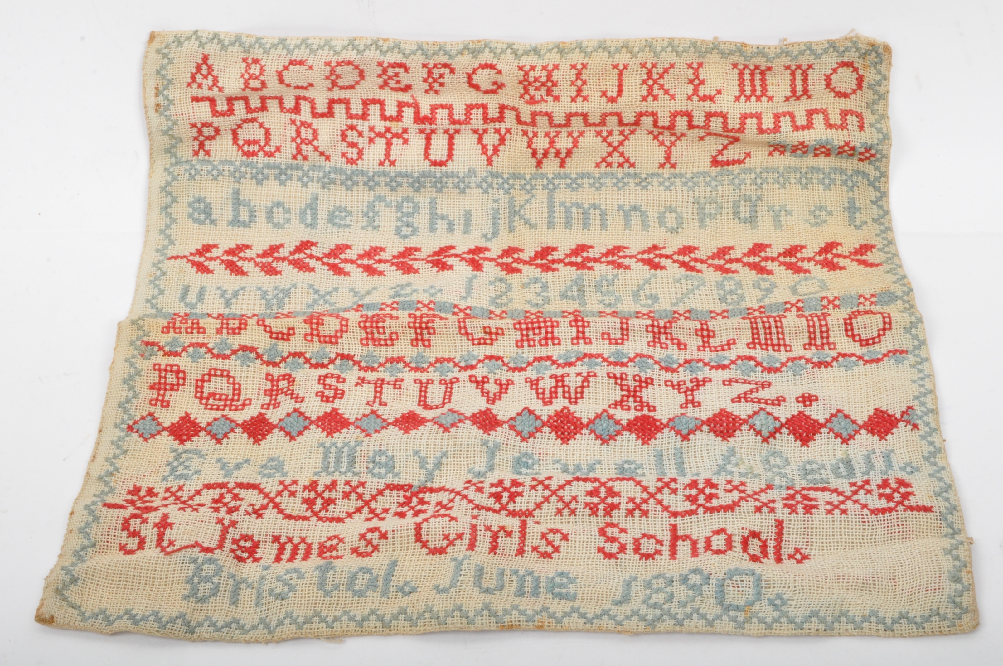VICTORIAN LATE 19TH CENTURY NEEDLE POINT SAMPLER - Image 2 of 4