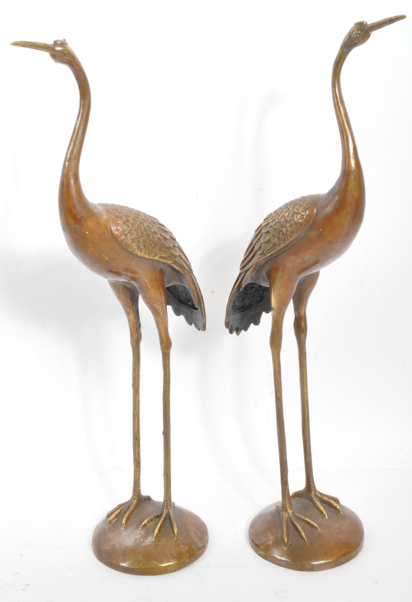 PAIR OF CONTEMPORARY JAPANESE BRONZE CRANES - Image 2 of 5