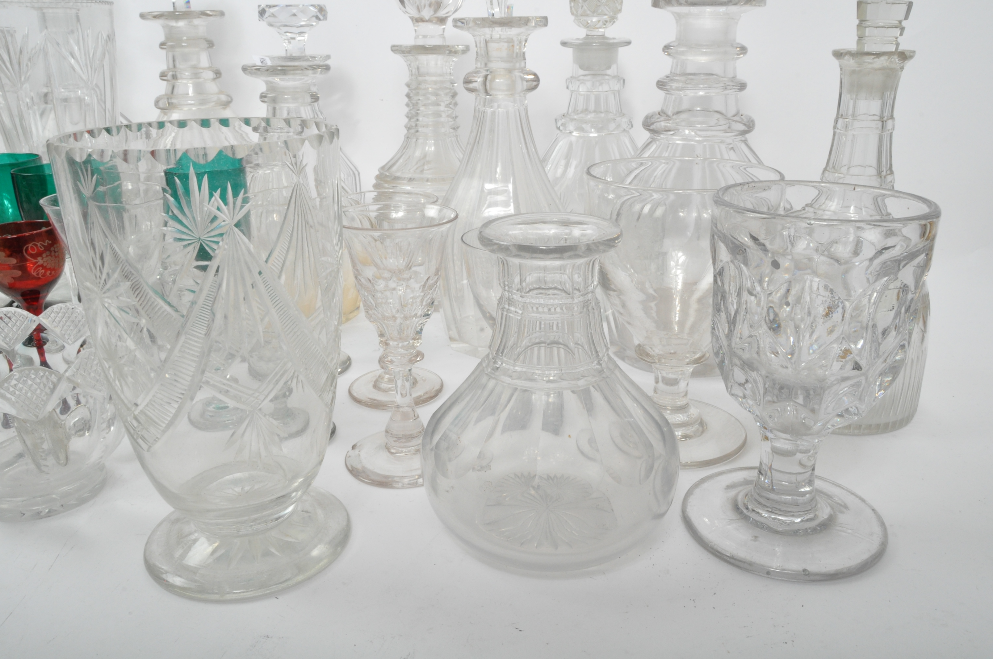 LARGE COLLECTION OF 18TH & 19TH CENTURY CUT GLASS DECANTERS - Image 4 of 7