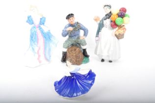 COLLECTION OF FOUR ROYAL DOLUTON CHINA FIGURINES