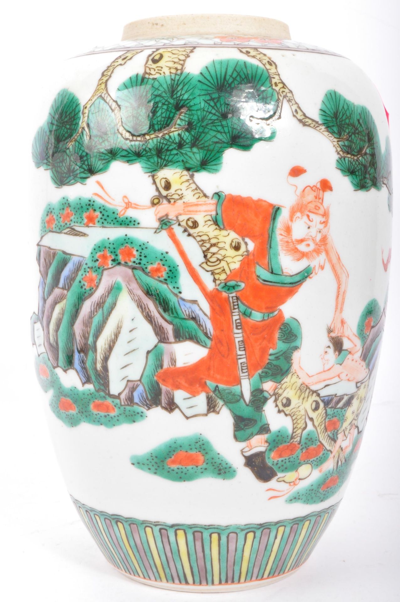 PAIR OF LATE 19TH CENTURY CHINESE PORCELAIN FAMILLE VERT VASES - Image 2 of 5