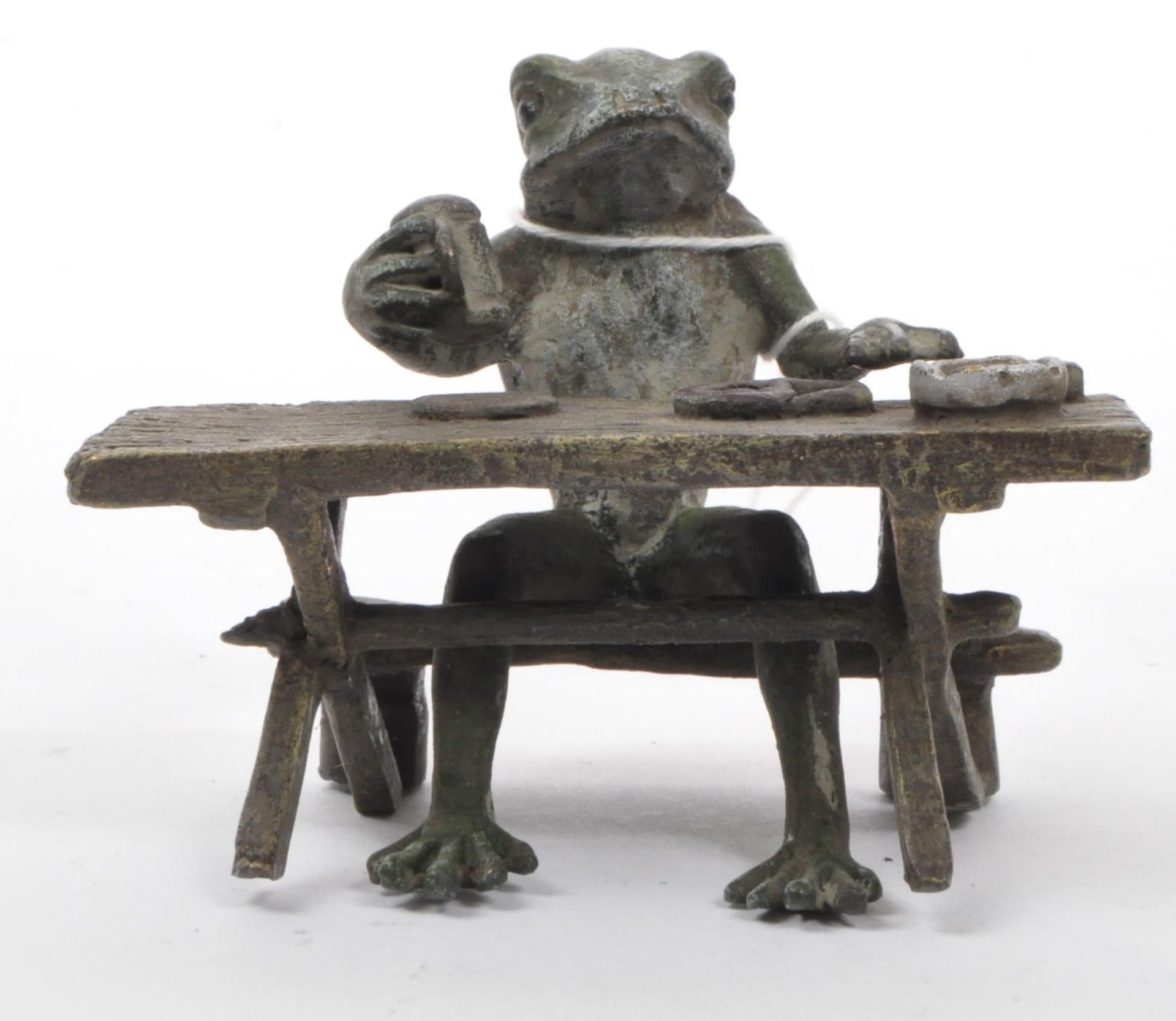 CONTEMPORARY AUSTRIAN STYLE COLD PAINTED BRONZE FROG FIGURE - Image 4 of 4