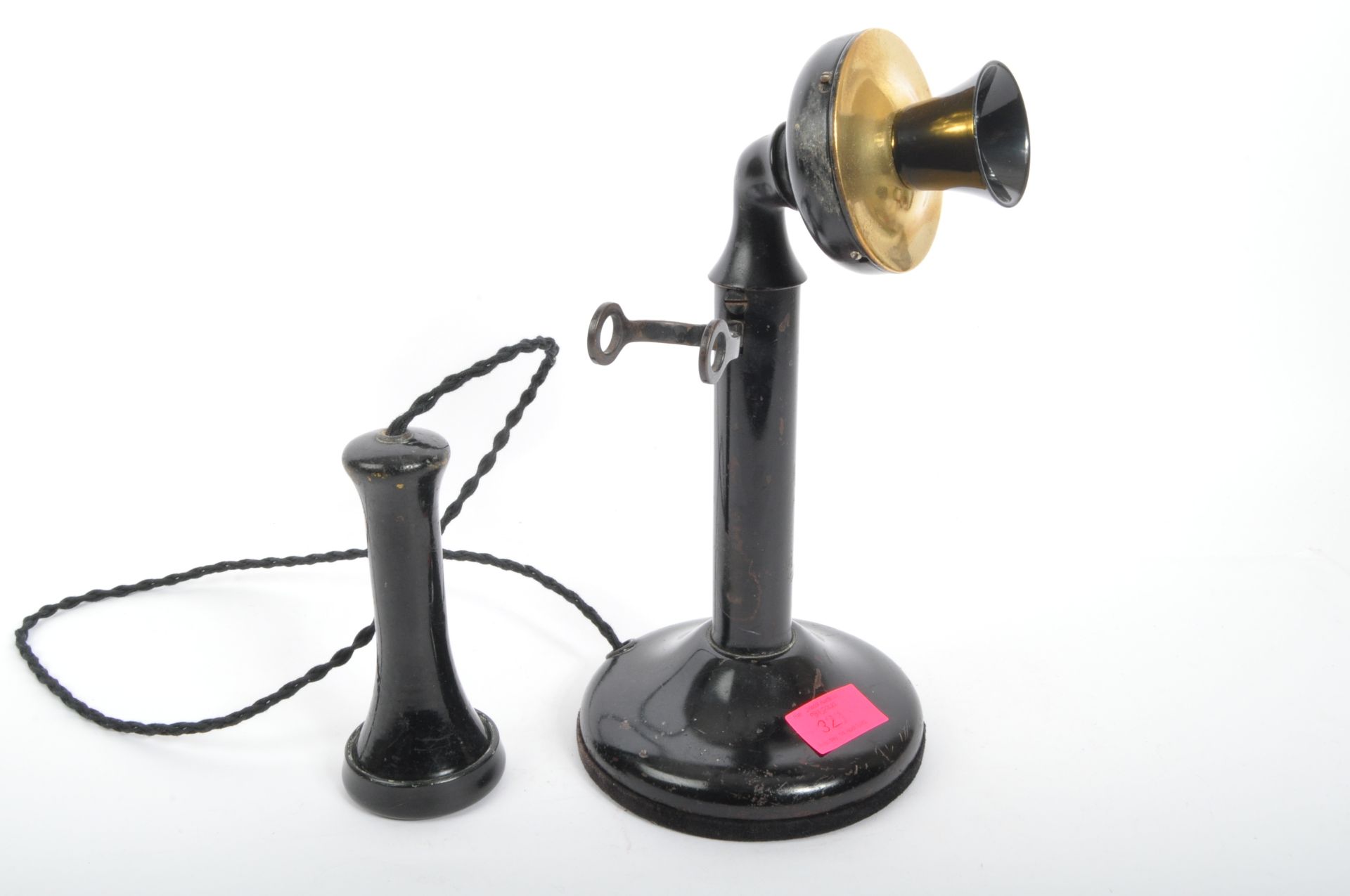 EARLY 20TH CENTURY METAL AMERICAN PRE DIAL CANDLESTICK PHONE - Image 4 of 5