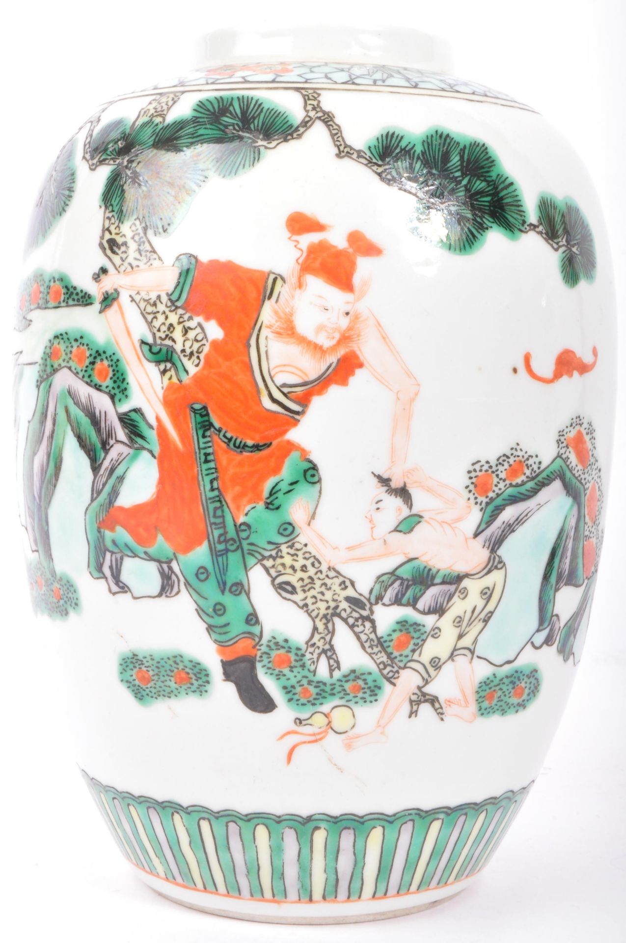 PAIR OF LATE 19TH CENTURY CHINESE PORCELAIN FAMILLE VERT VASES - Image 3 of 5