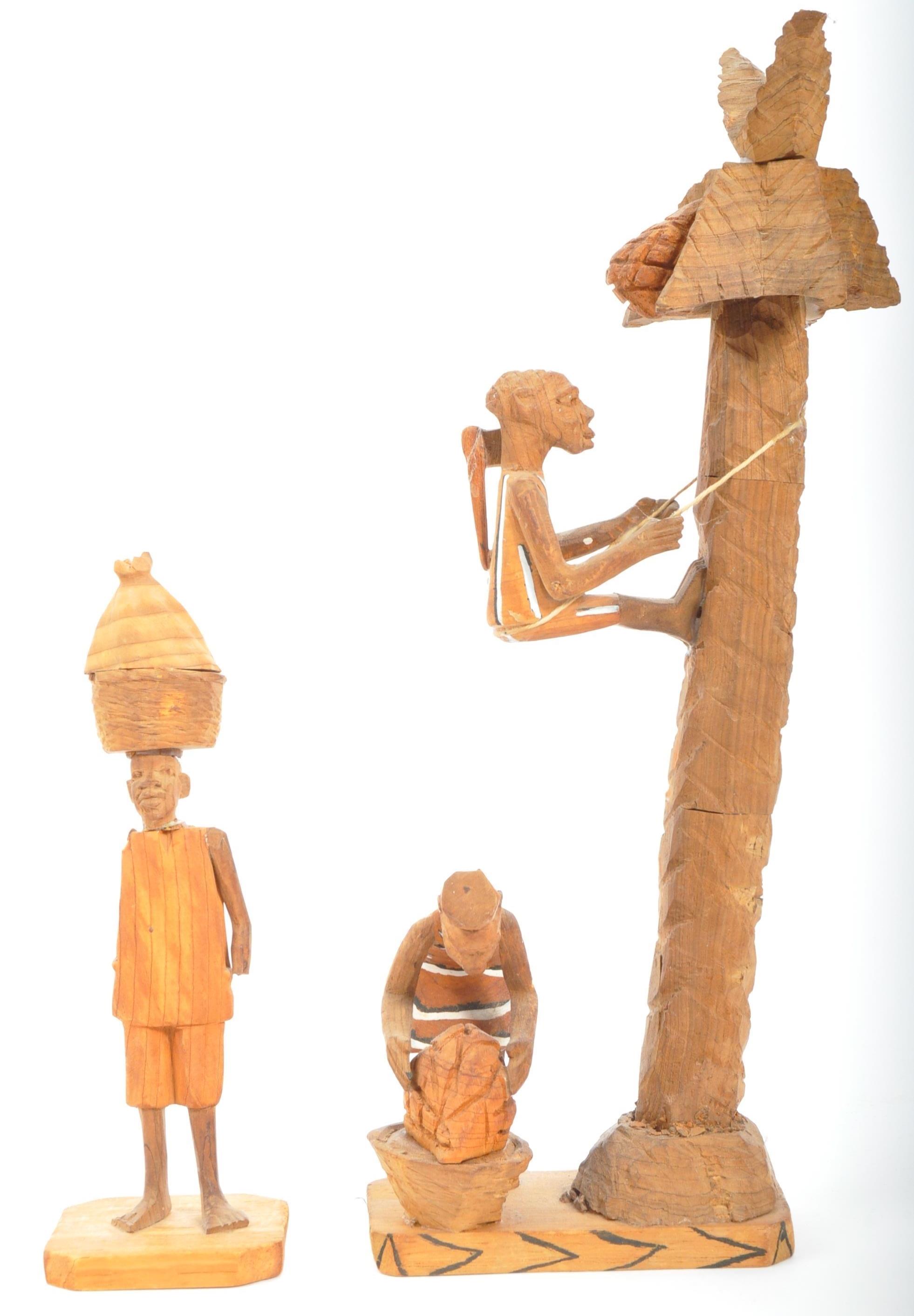 COLLECTION OF TEN NIGERIAN AFRICAN TRIBAL CARVED WOOD FIGURES - Image 5 of 5