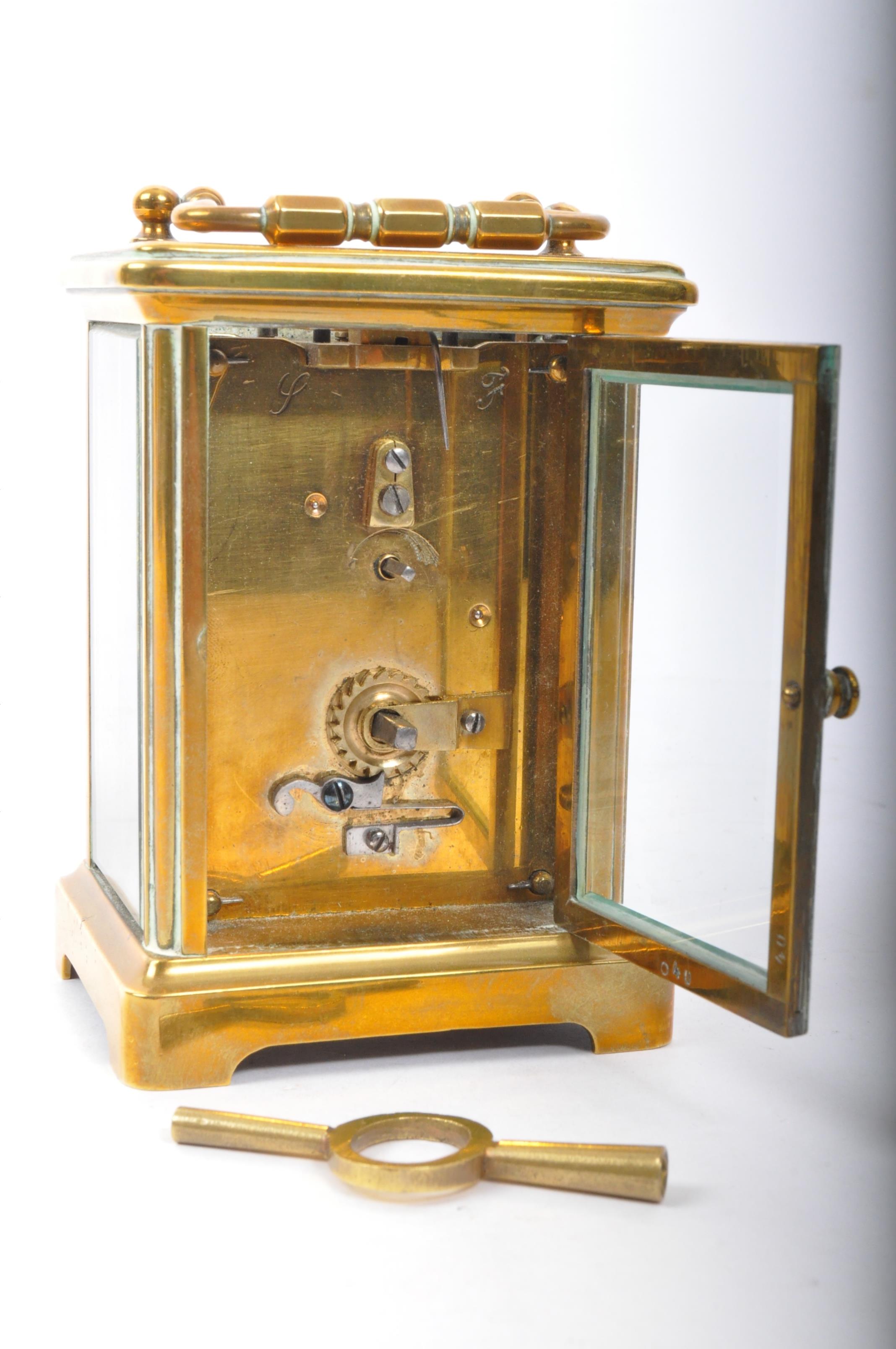 FRENCH 19TH CENTURY BRASS CARRIAGE CLOCK - Image 4 of 5